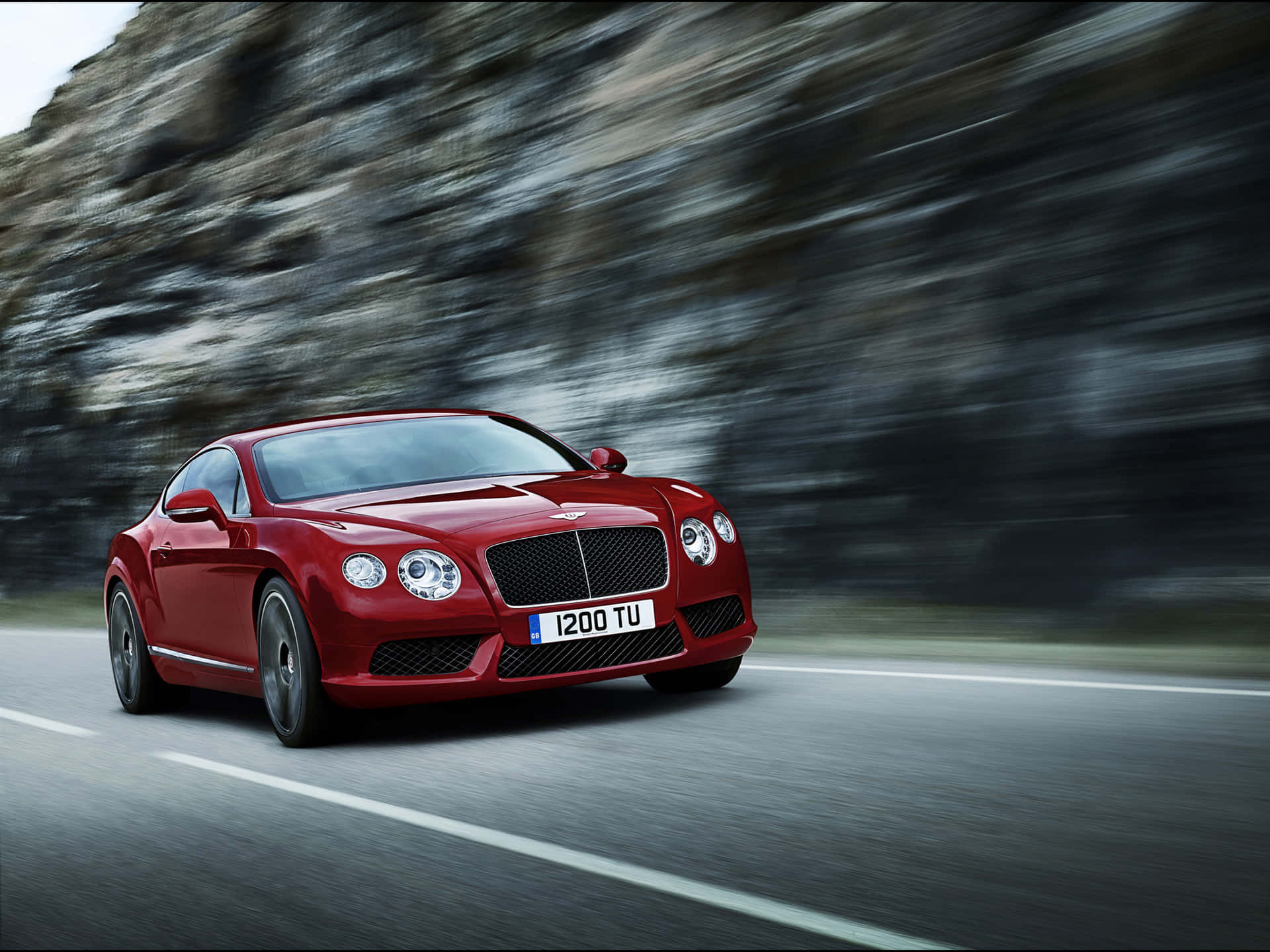 Bentley Continental GT, glossy red, winding mountain road, Full HD Desktop Wallpaper