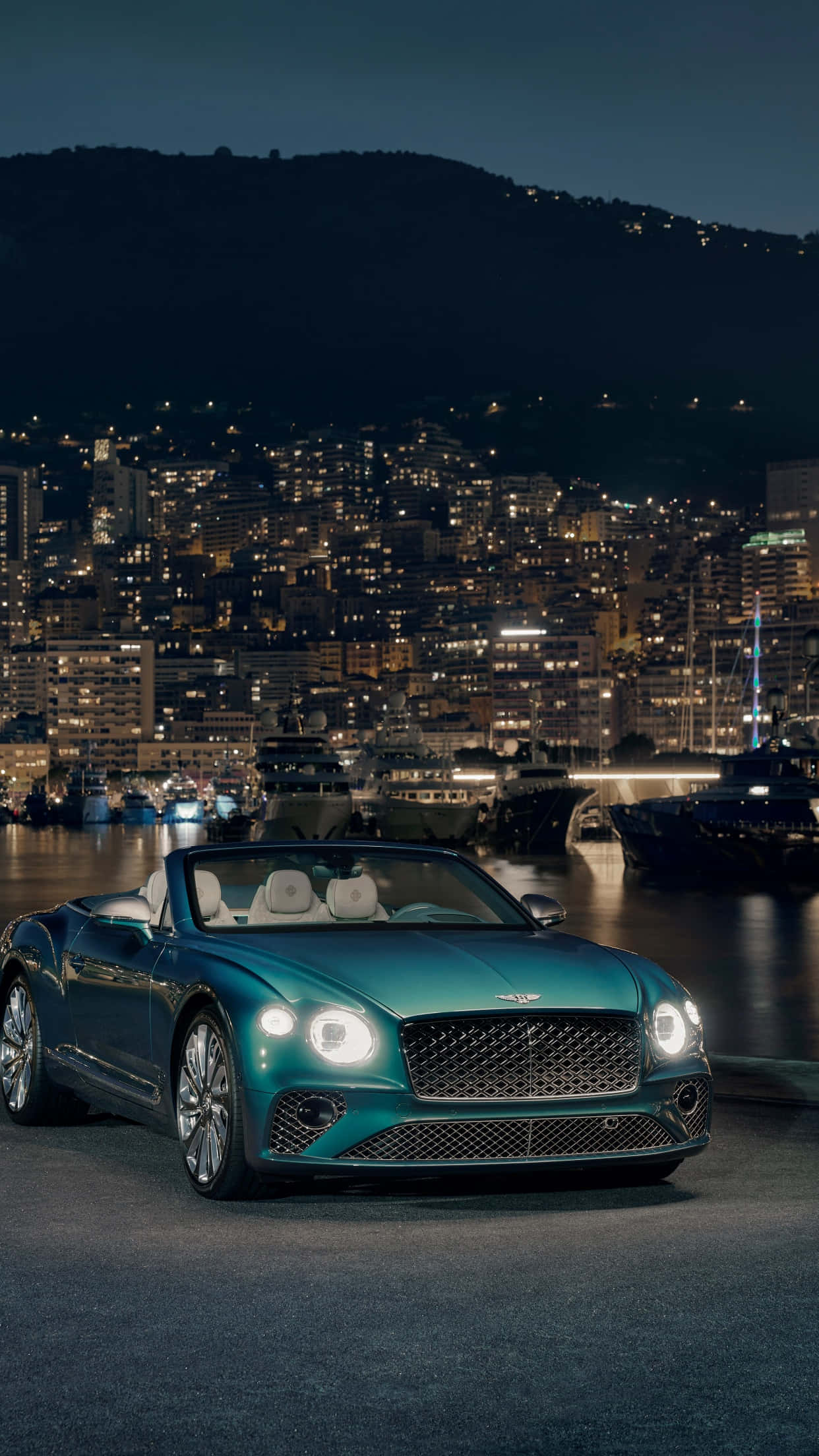 Bentley Continental GT, teal, convertible, Full HD Phone Wallpaper