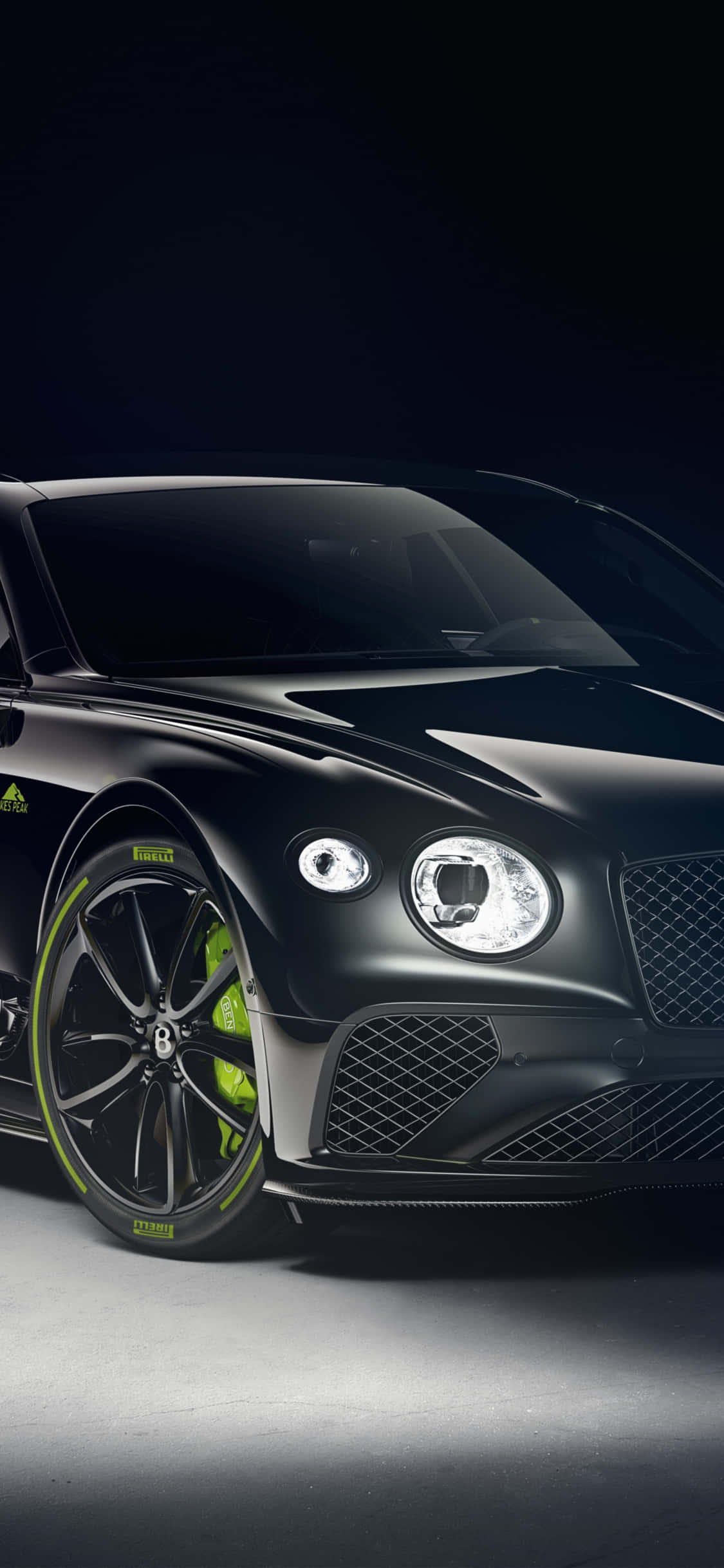 Bentley Continental GT, black, neon green accents, Full HD Phone Wallpaper