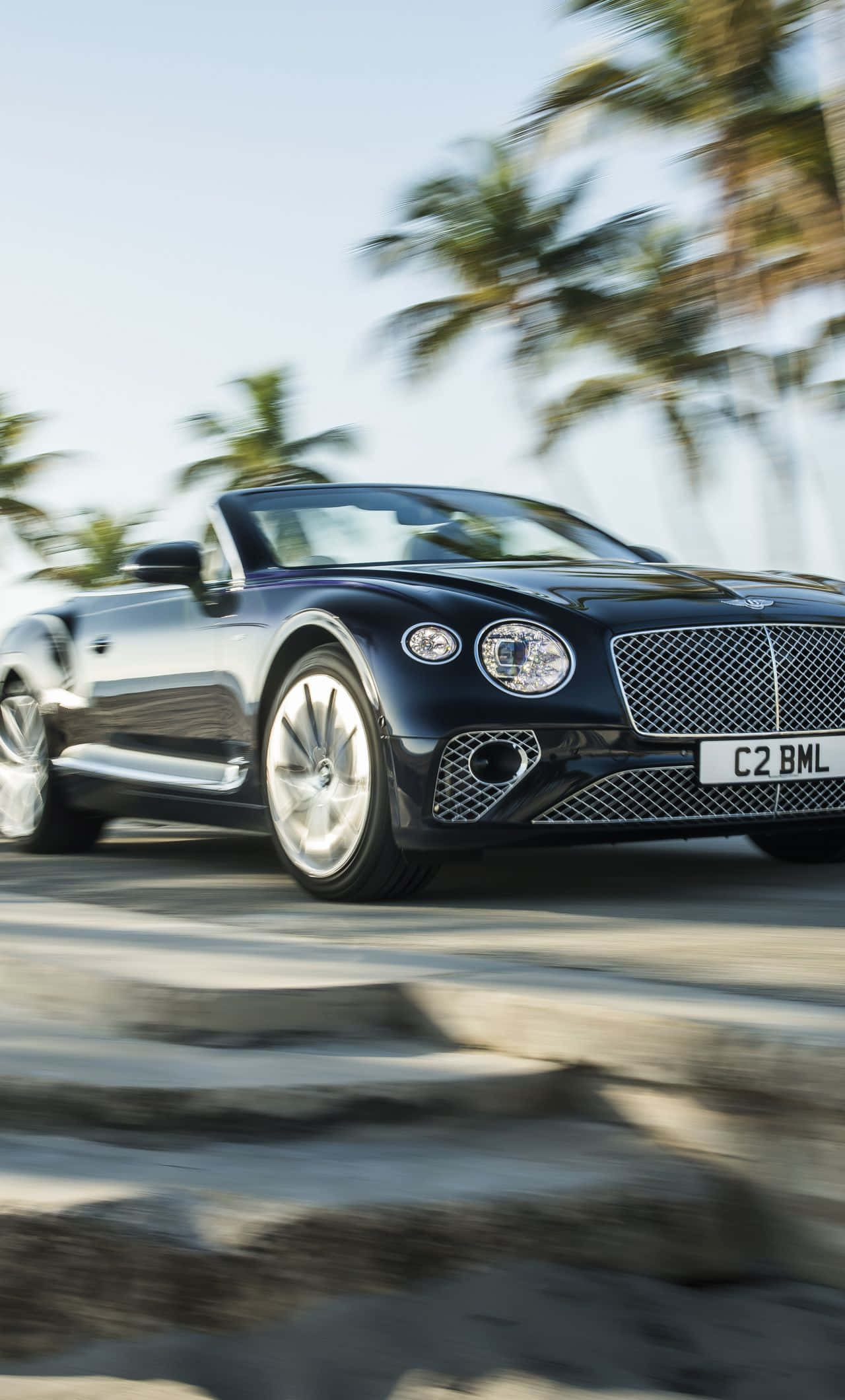 Bentley Continental GT, black, coastal road, Full HD Phone Wallpaper