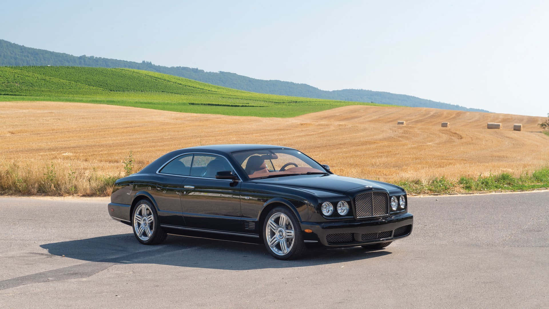 Bentley Continental GT, rural road, golden fields, Full HD Desktop Wallpaper