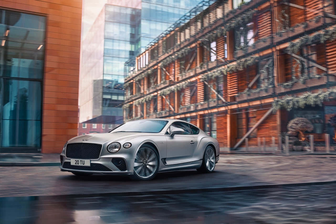 Bentley Continental GT, silver, modern urban street, HD Desktop Wallpaper