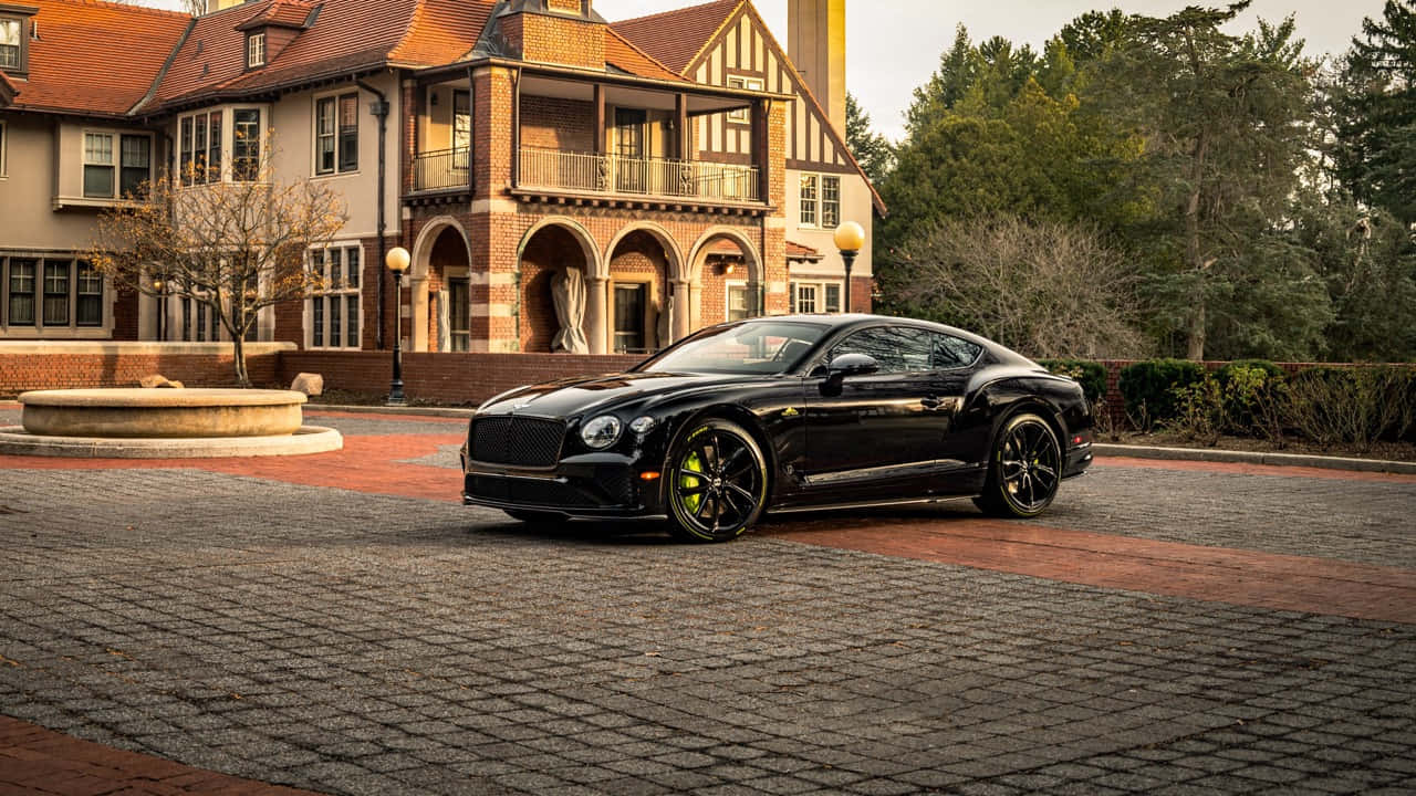 Bentley Continental GT, black, yellow brake calipers, HD Desktop Wallpaper