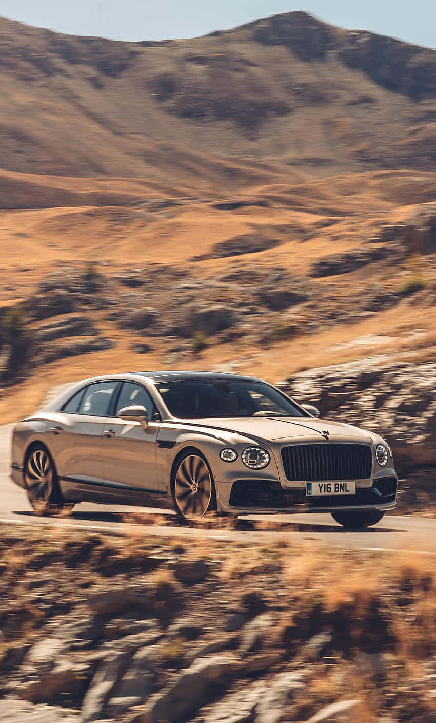 Bentley Flying Spur, silver, winding mountain road, HD Phone Wallpaper