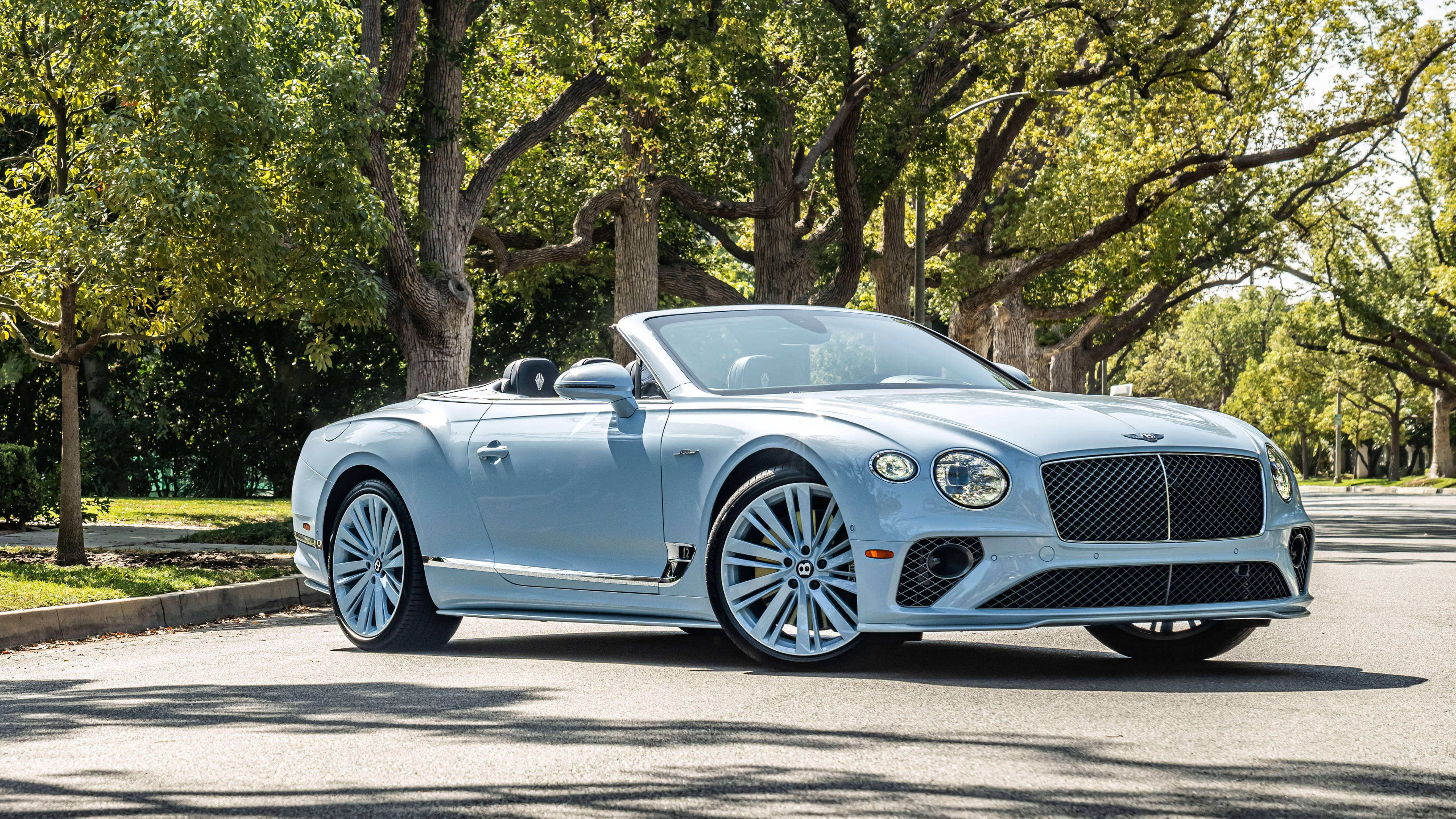 Bentley, light blue, convertible, 5K Desktop Wallpaper