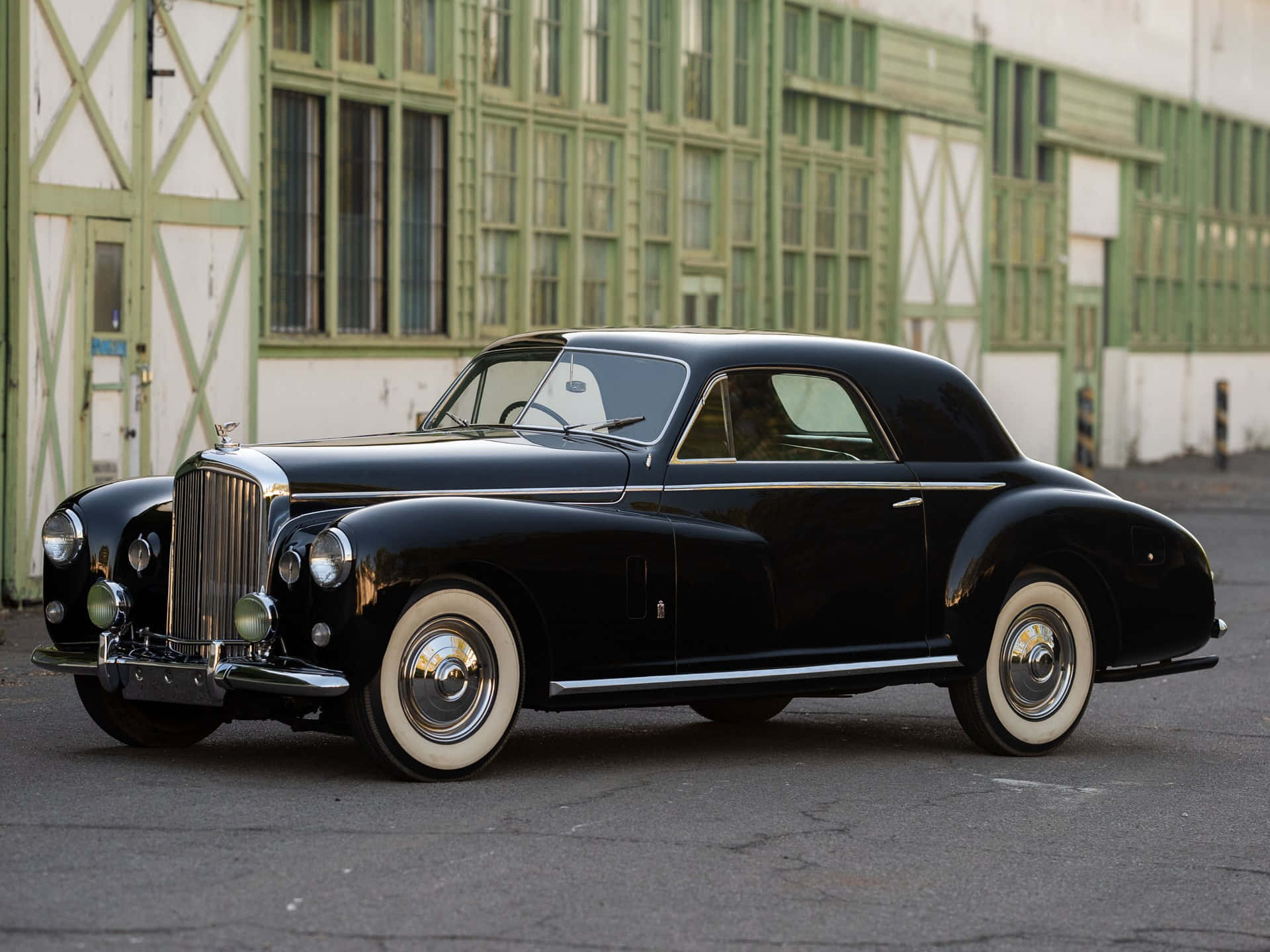 Bentley Mark VI, sleek black vintage coupe, white wall tires, Full HD Desktop Wallpaper