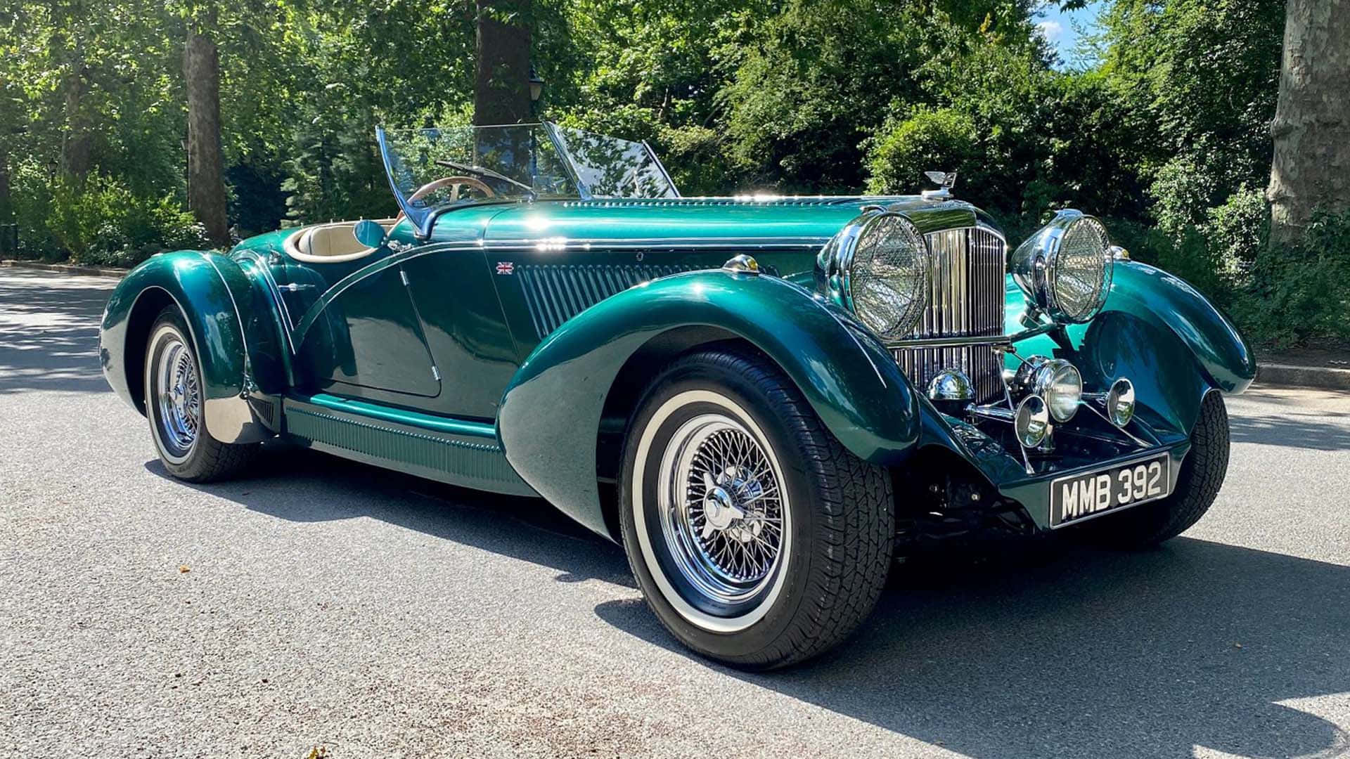 Bentley Mark VI, glossy teal, classic convertible, Full HD Desktop Wallpaper