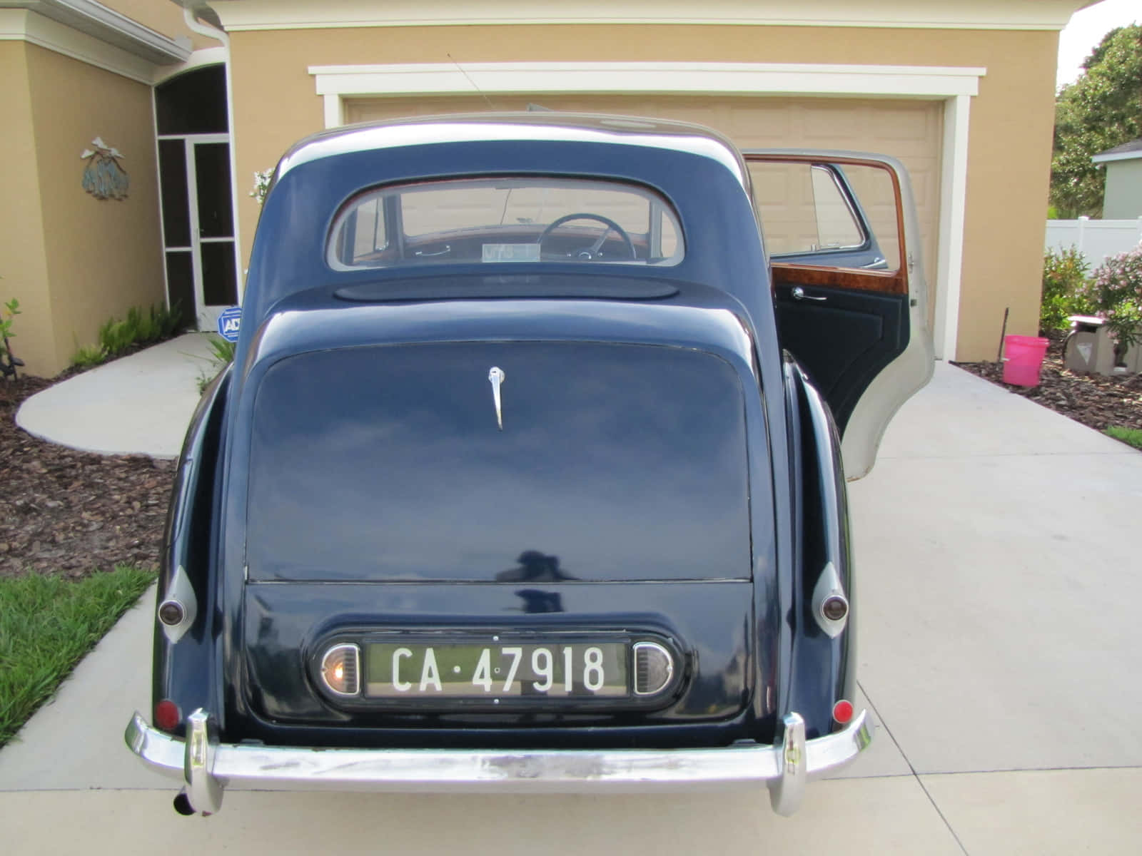 Bentley Mark VI, dark blue, rear view, HD Desktop Wallpaper
