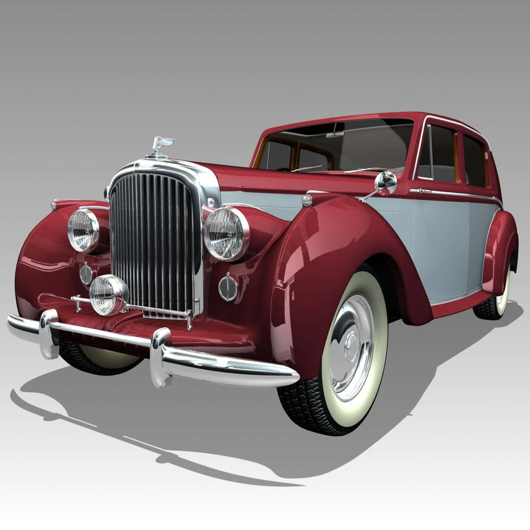 Bentley Mark VI, glossy red, silver, SD Desktop Wallpaper