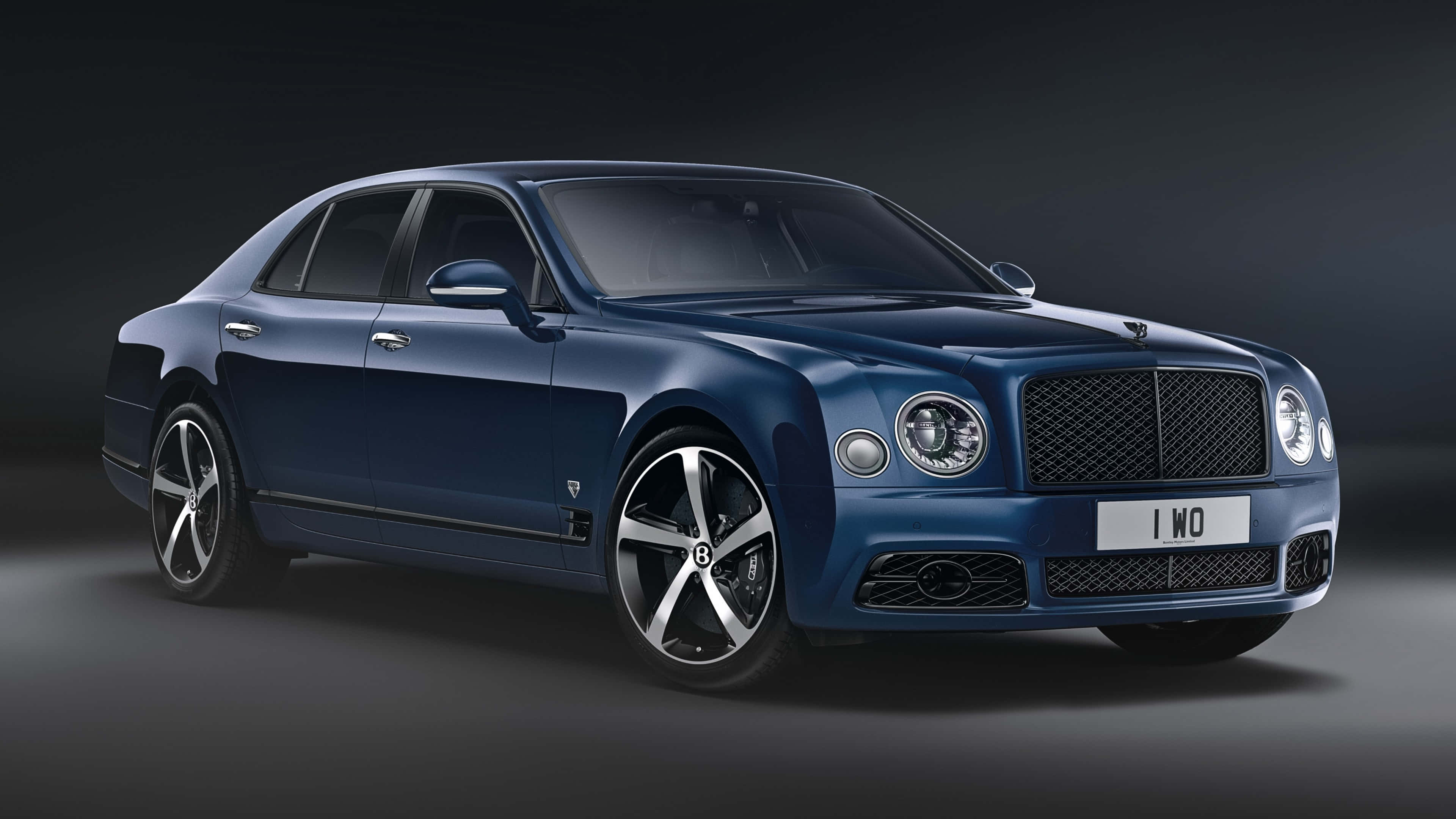 Bentley Mulsanne, blue, studio lights, 4K Desktop Wallpaper
