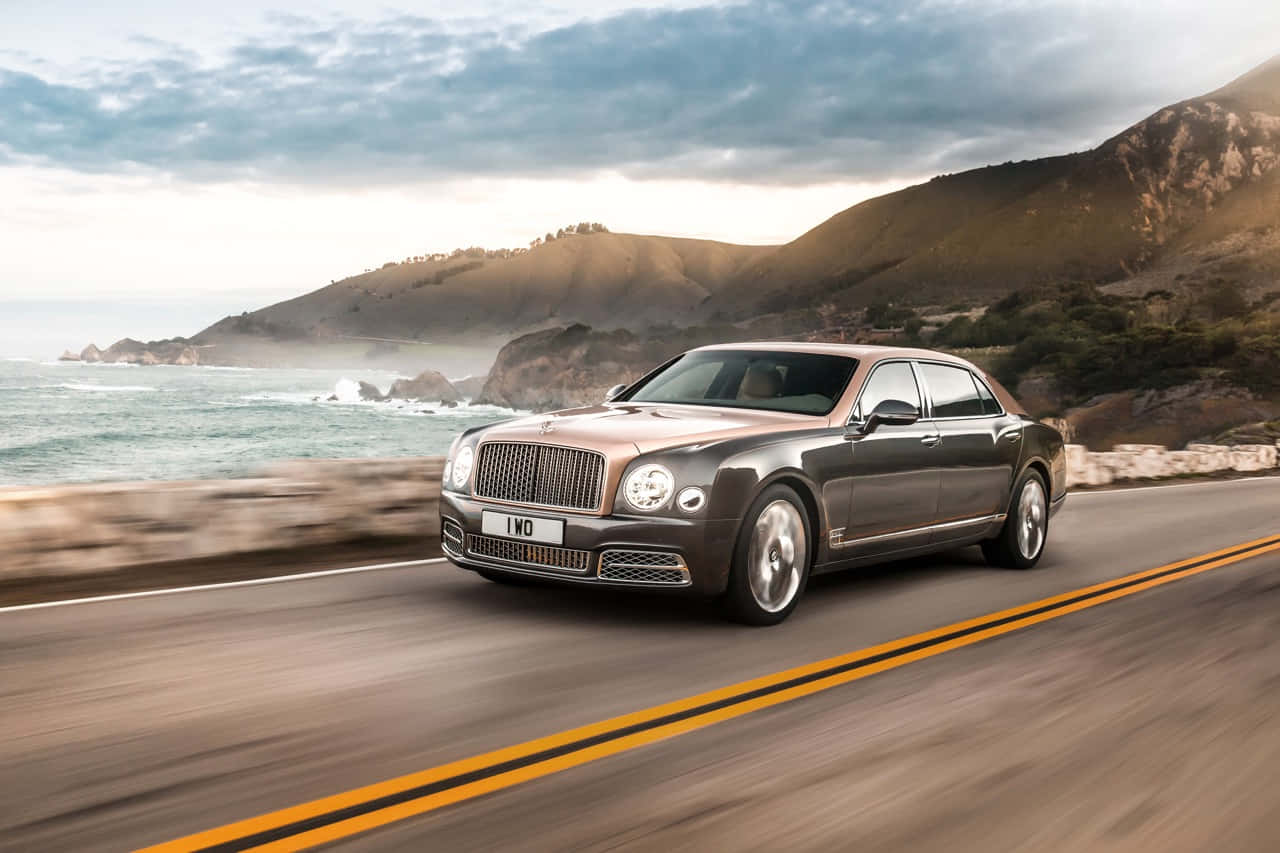 Bentley Mulsanne, coastal road, rugged cliffs, HD Desktop Wallpaper