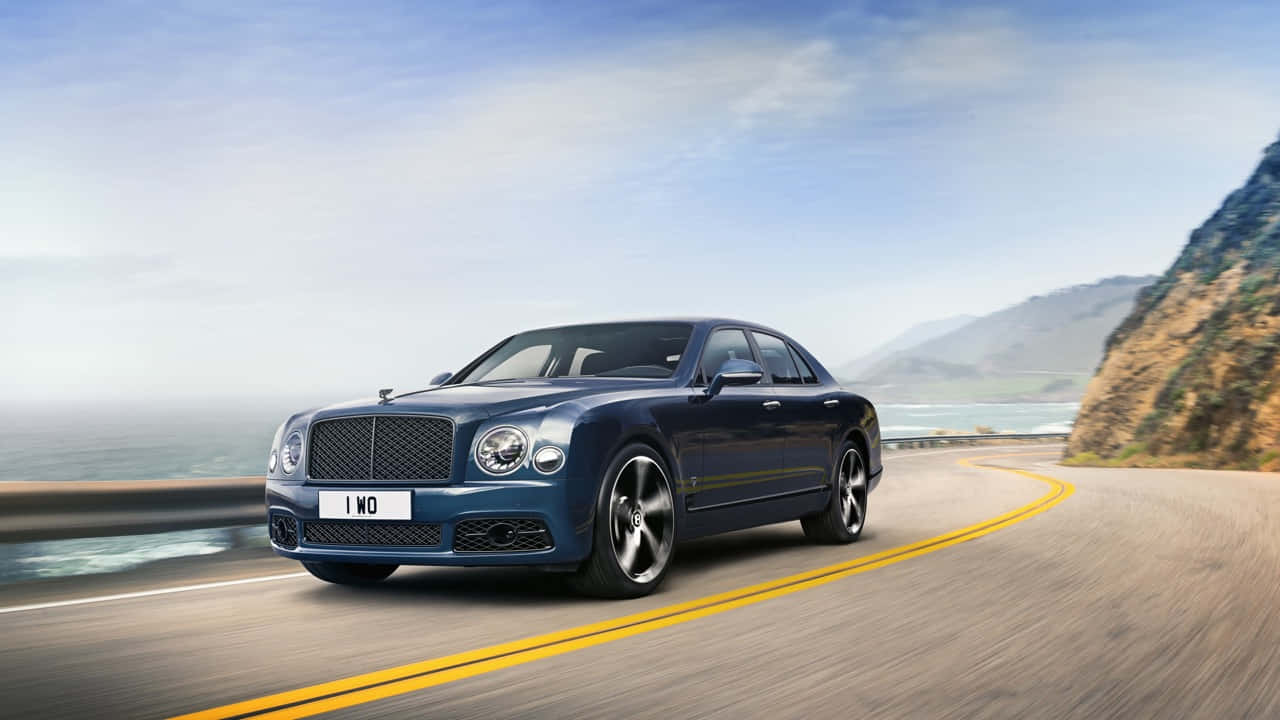 Bentley Mulsanne, blue, coastal highway, HD Desktop Wallpaper