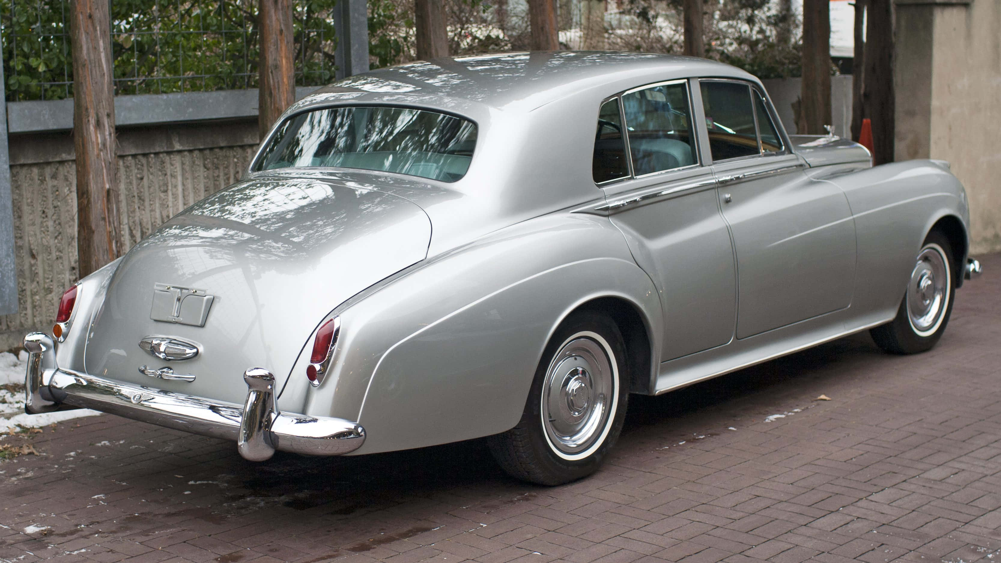 Bentley S2, silver, vintage, 2K Desktop Wallpaper
