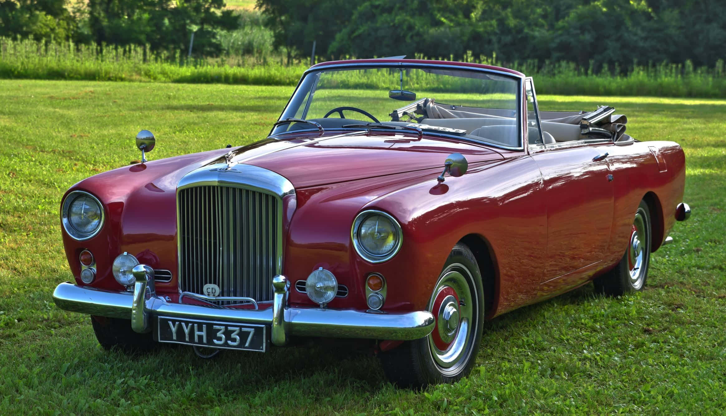 Bentley S2, red, convertible, Full HD Desktop Wallpaper