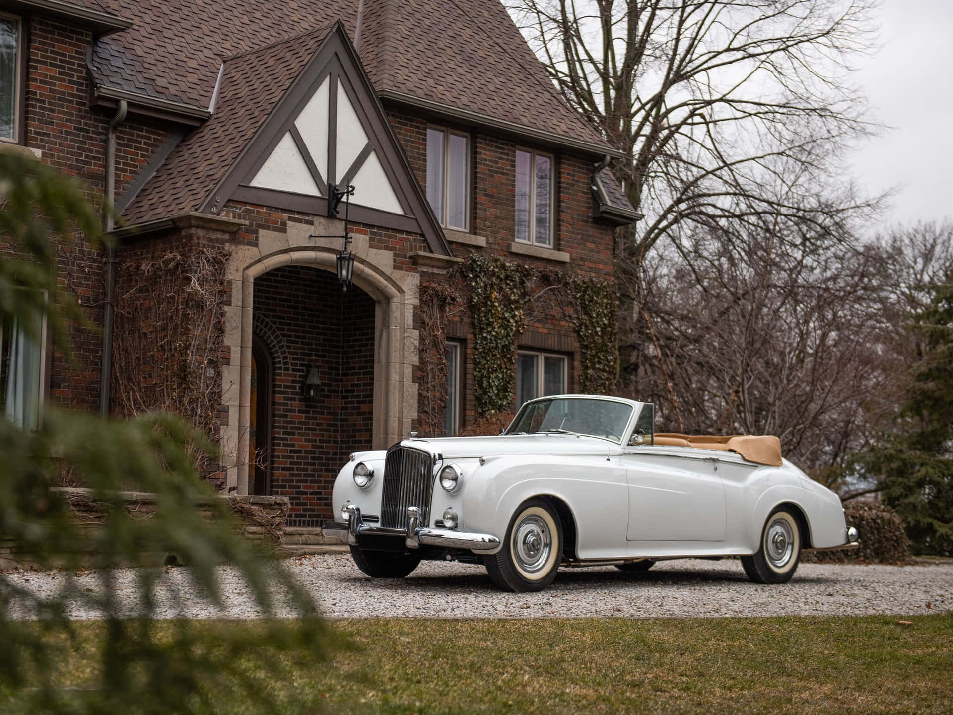 Bentley S2, white, vintage convertible, Full HD Desktop Wallpaper