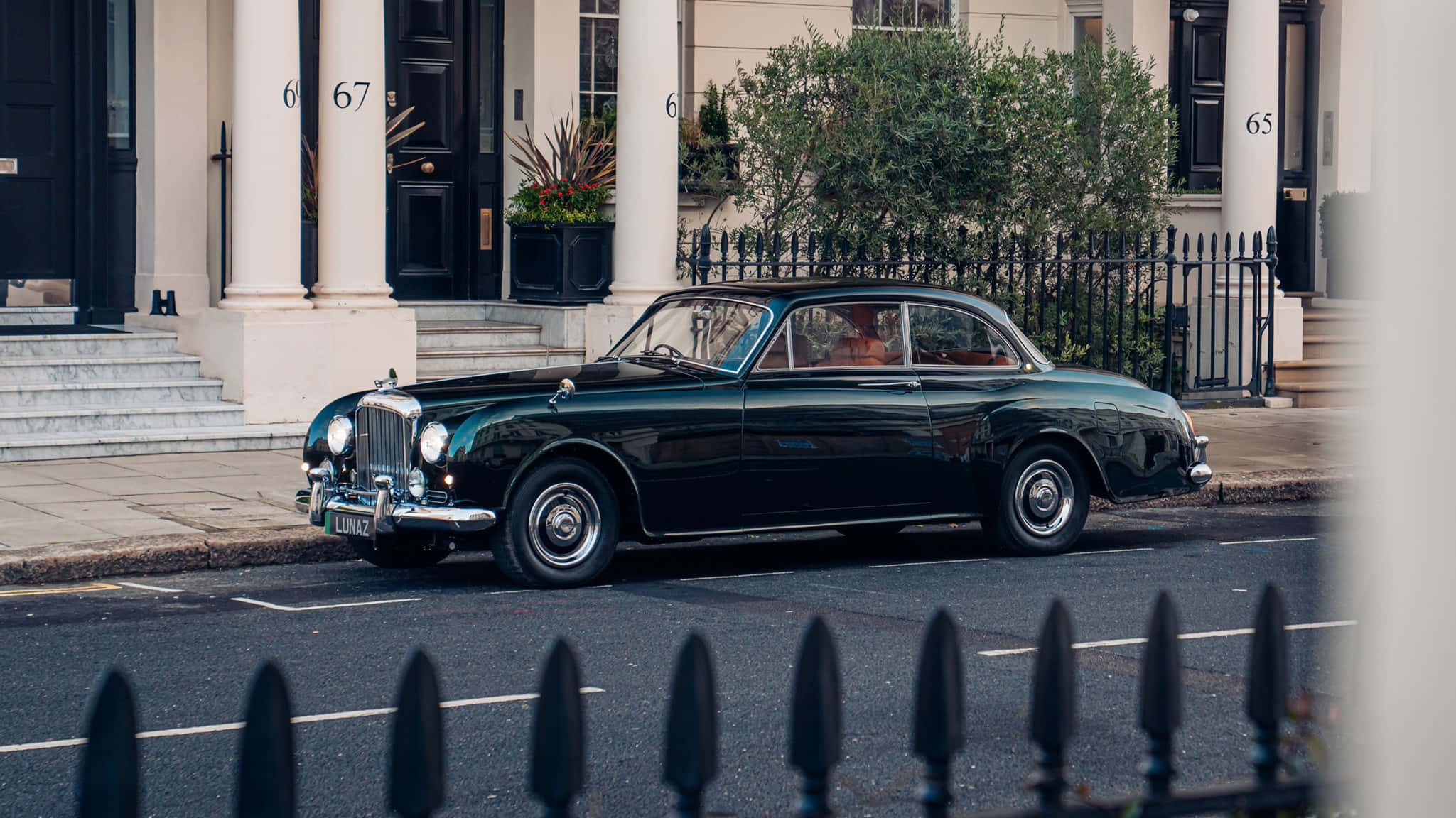 Bentley S2, vintage green, residential street, Full HD Desktop Wallpaper