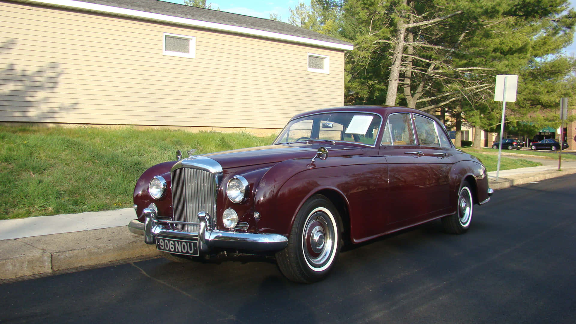 Bentley S2, maroon, sunlight, Full HD Desktop Wallpaper