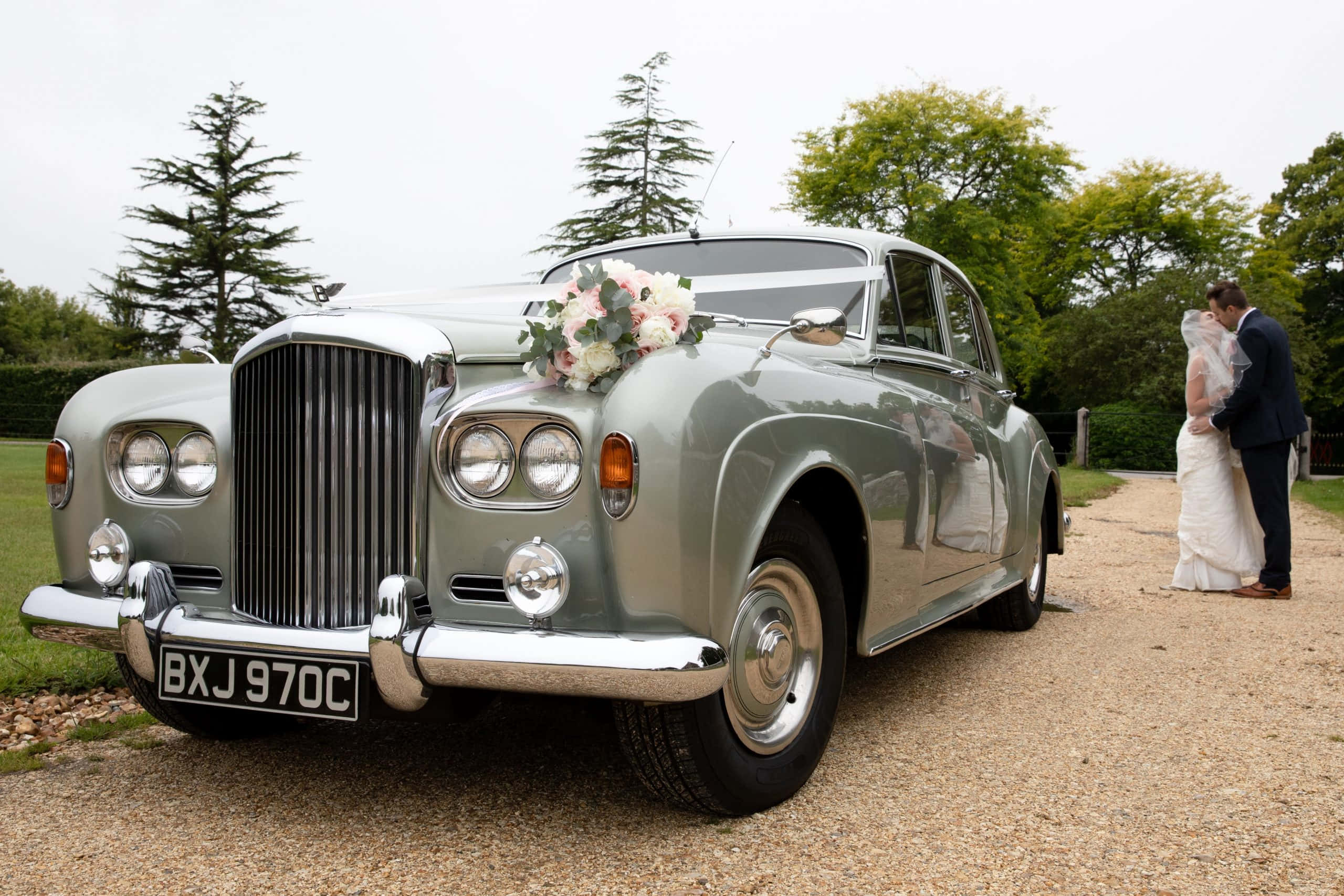 Bentley S3, vintage silver, wedding car, 2K Desktop Wallpaper