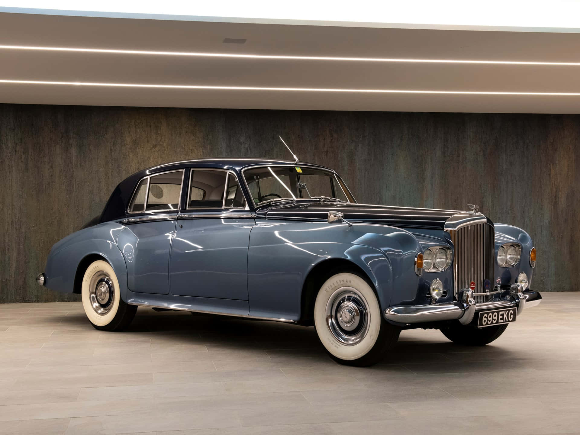 Bentley S3, blue, white wall tires, Full HD Desktop Wallpaper