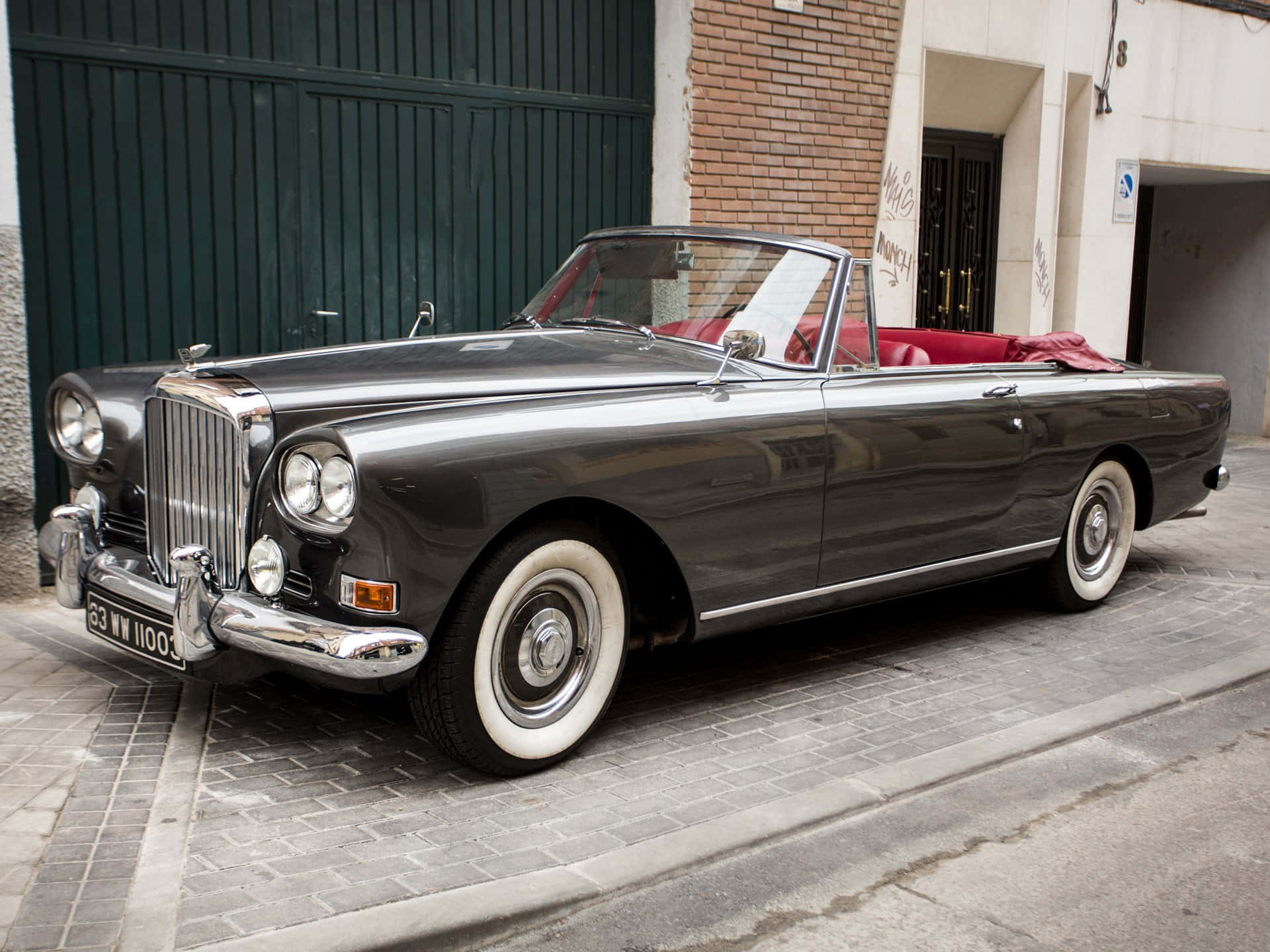 Bentley S3, black, red interior, Full HD Desktop Wallpaper