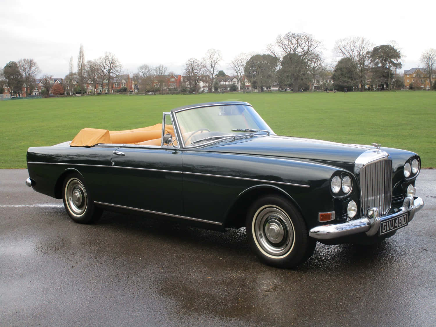 Bentley S3, dark green, tan interior, HD Desktop Wallpaper