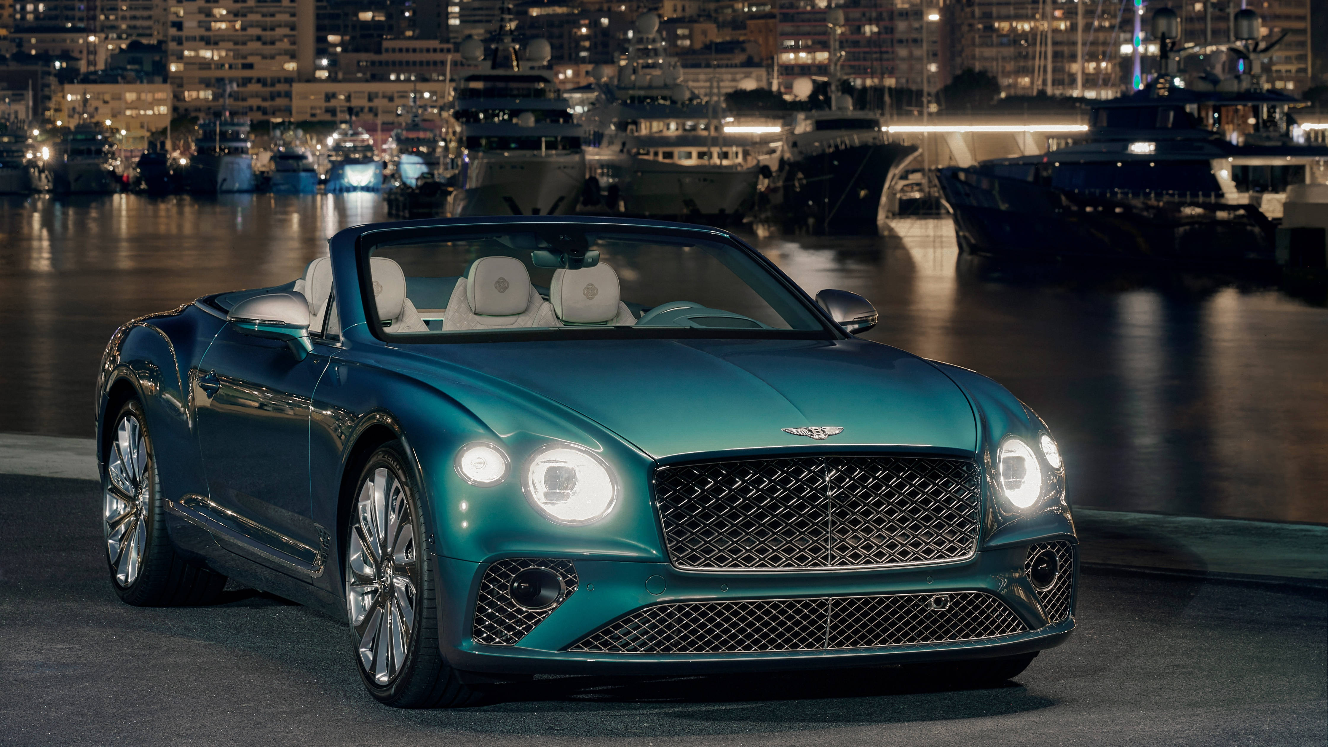 Bentley, teal, convertible, 4K Desktop Wallpaper