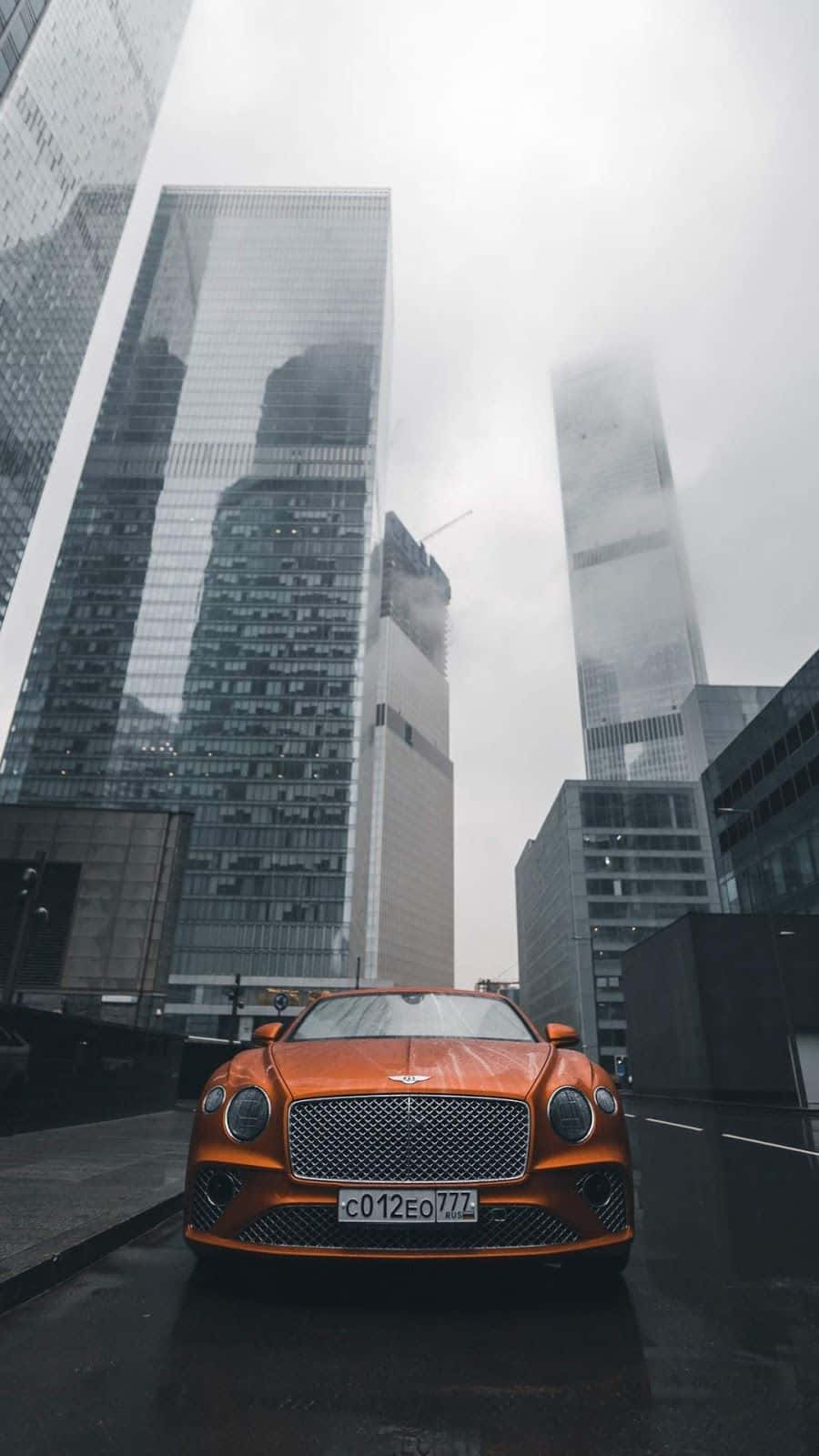 Bentley, orange, sports car, HD Phone Wallpaper