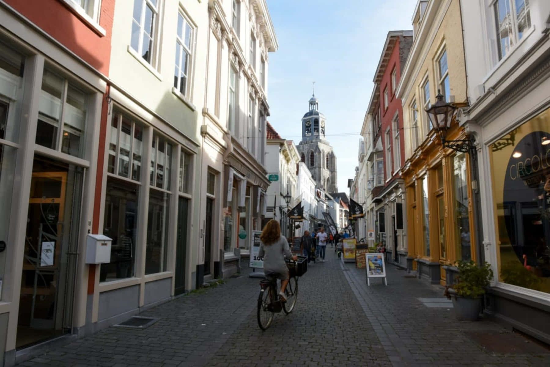Bergen Op Zoom, cobbled street, colorful historic buildings, HD Desktop Wallpaper