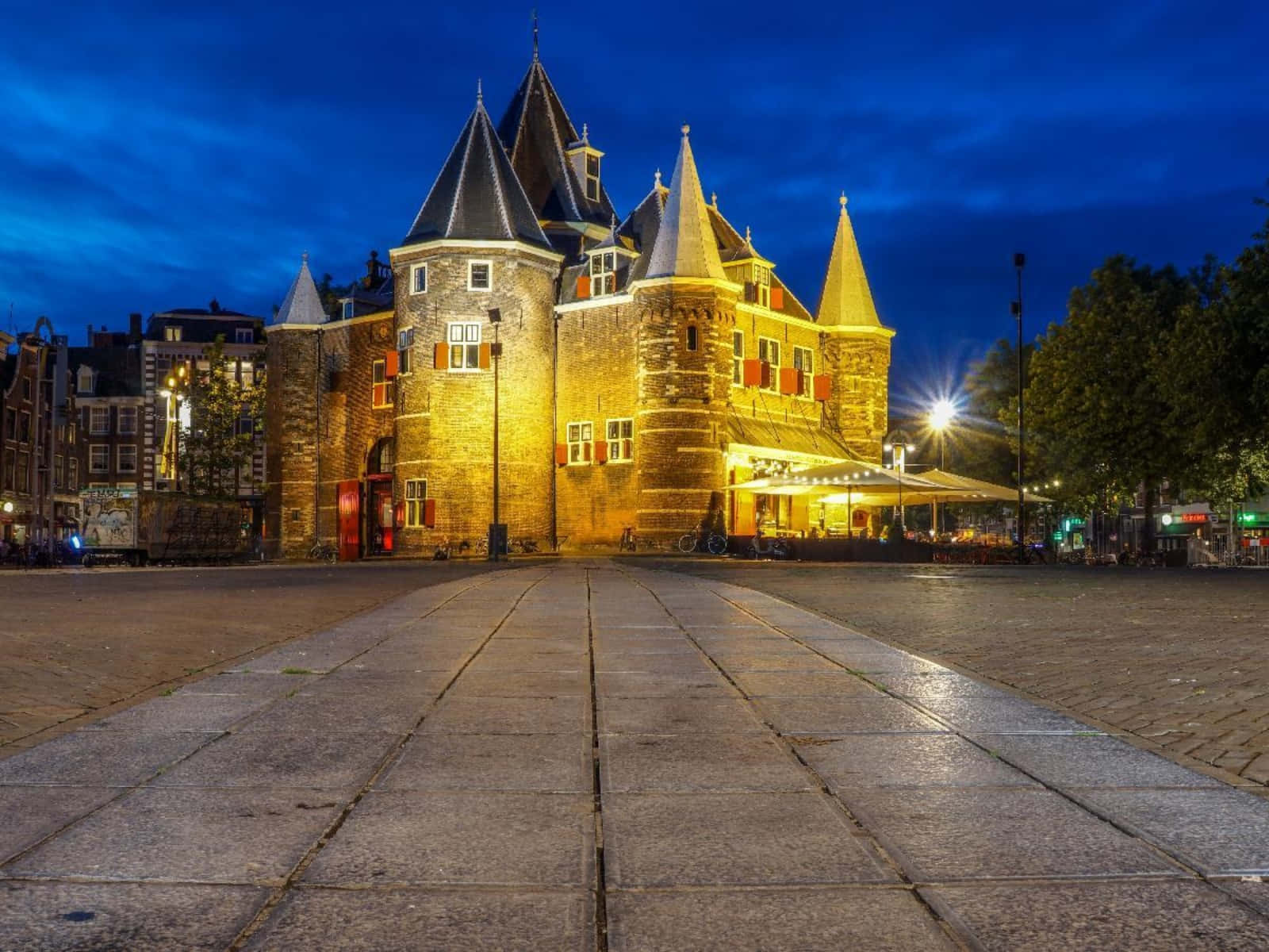 Bergen Op Zoom, historical building, twilight, HD Desktop Wallpaper