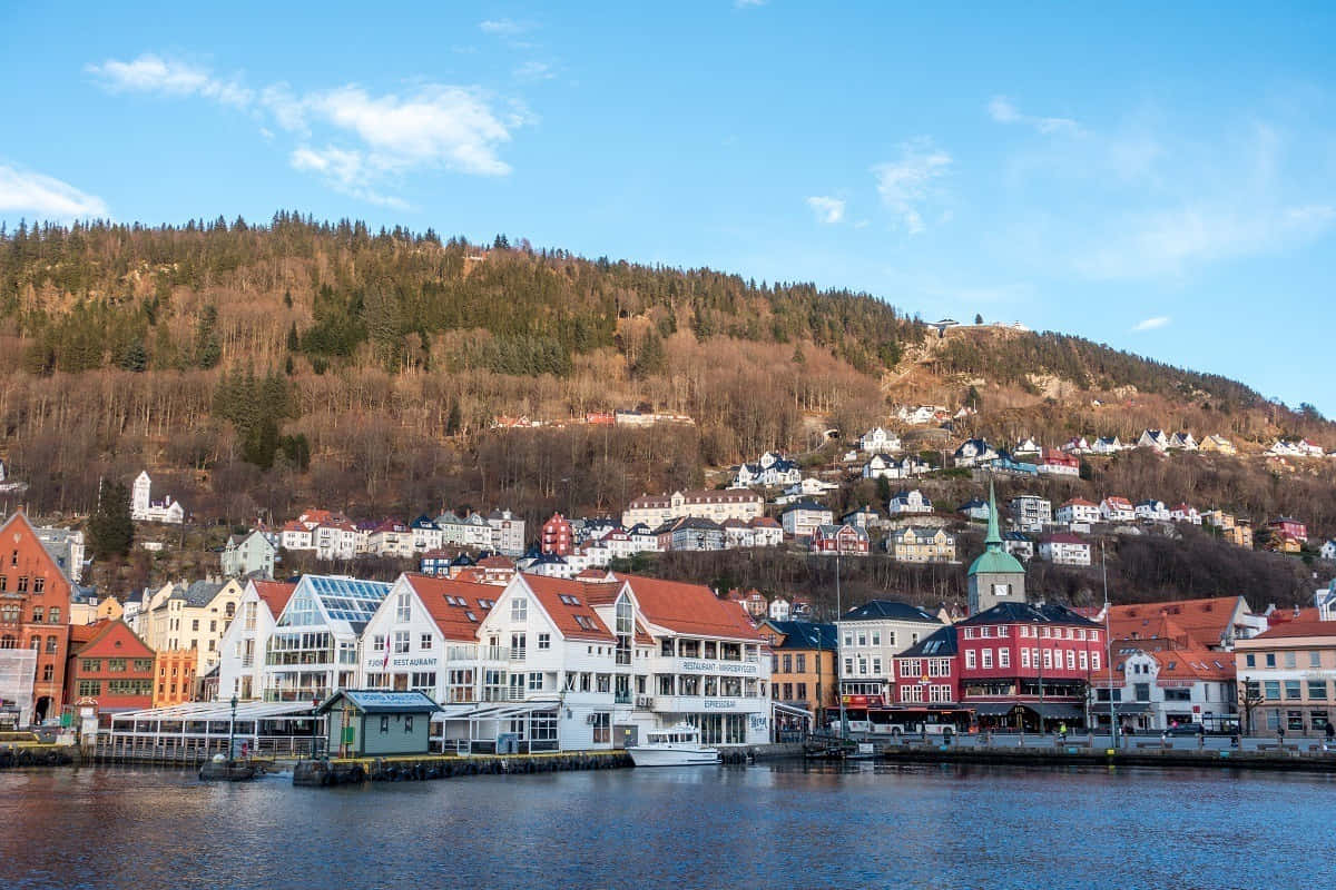 Bergen, cityscape, surreal sky, SD Desktop Wallpaper