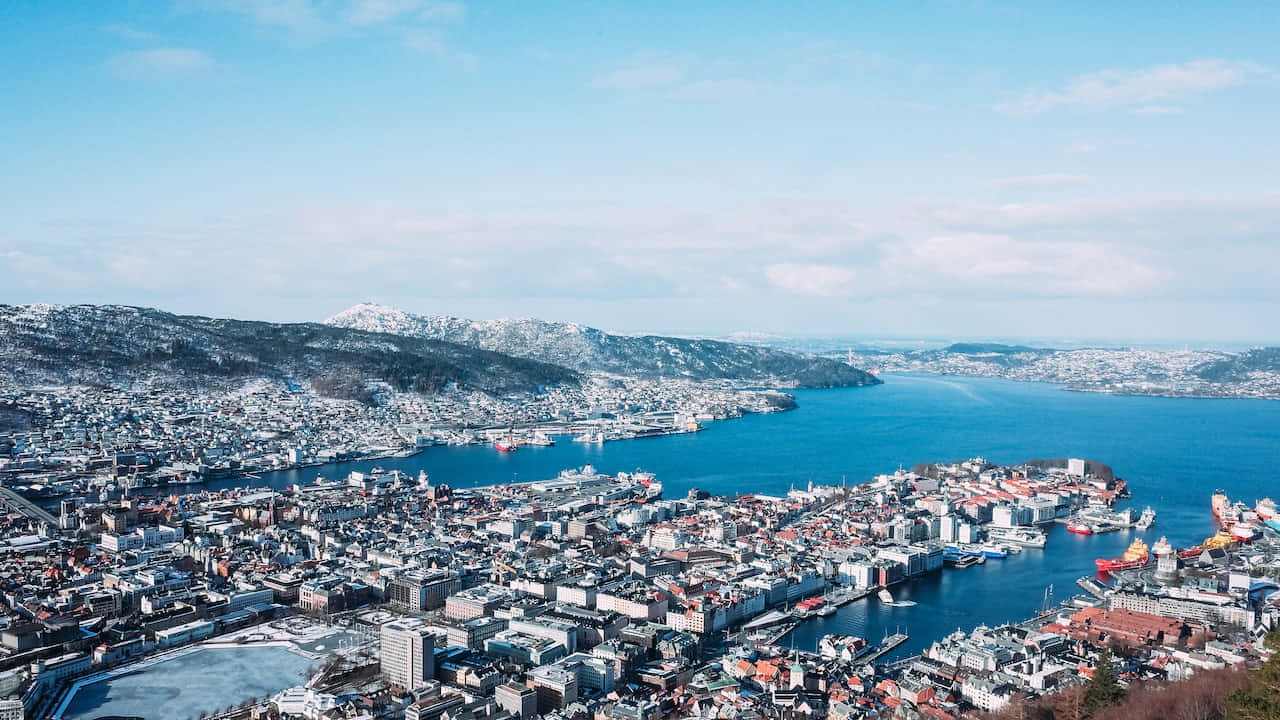 Bergen, fjord, mountains, HD Desktop Wallpaper