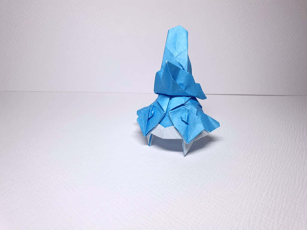 Bergmite, origami crane, blue, SD Desktop Wallpaper