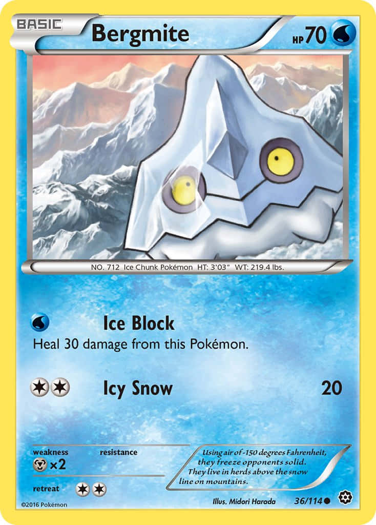 Bergmite, ice block ability, crystalline ice Pokémon, SD Phone Wallpaper
