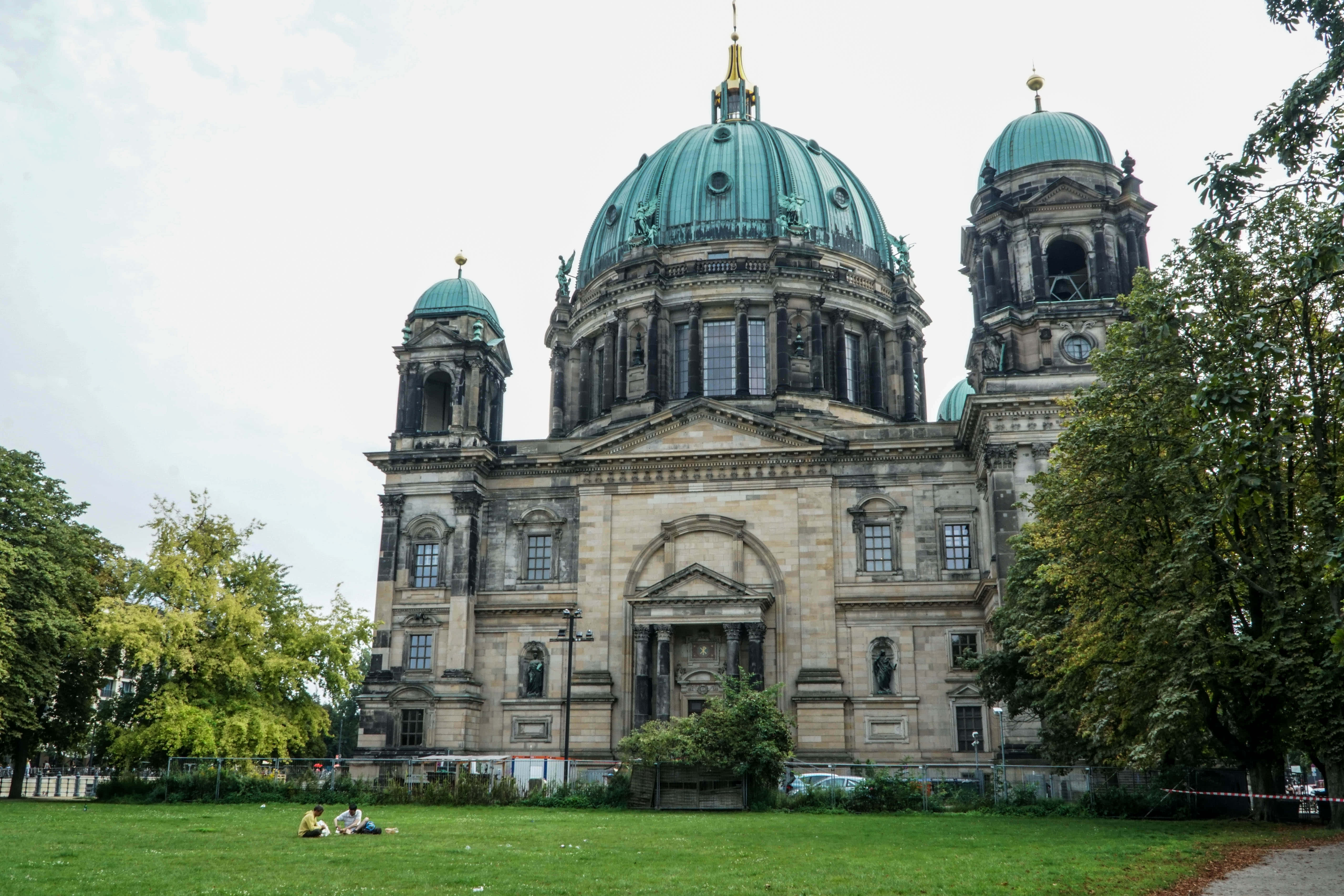 Berlin Cathedral, green domes, lush trees, 5K Desktop Wallpaper