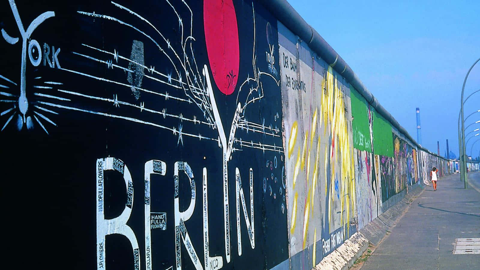 Berlin Wall, sidewalk, graffiti-covered, HD Desktop Wallpaper