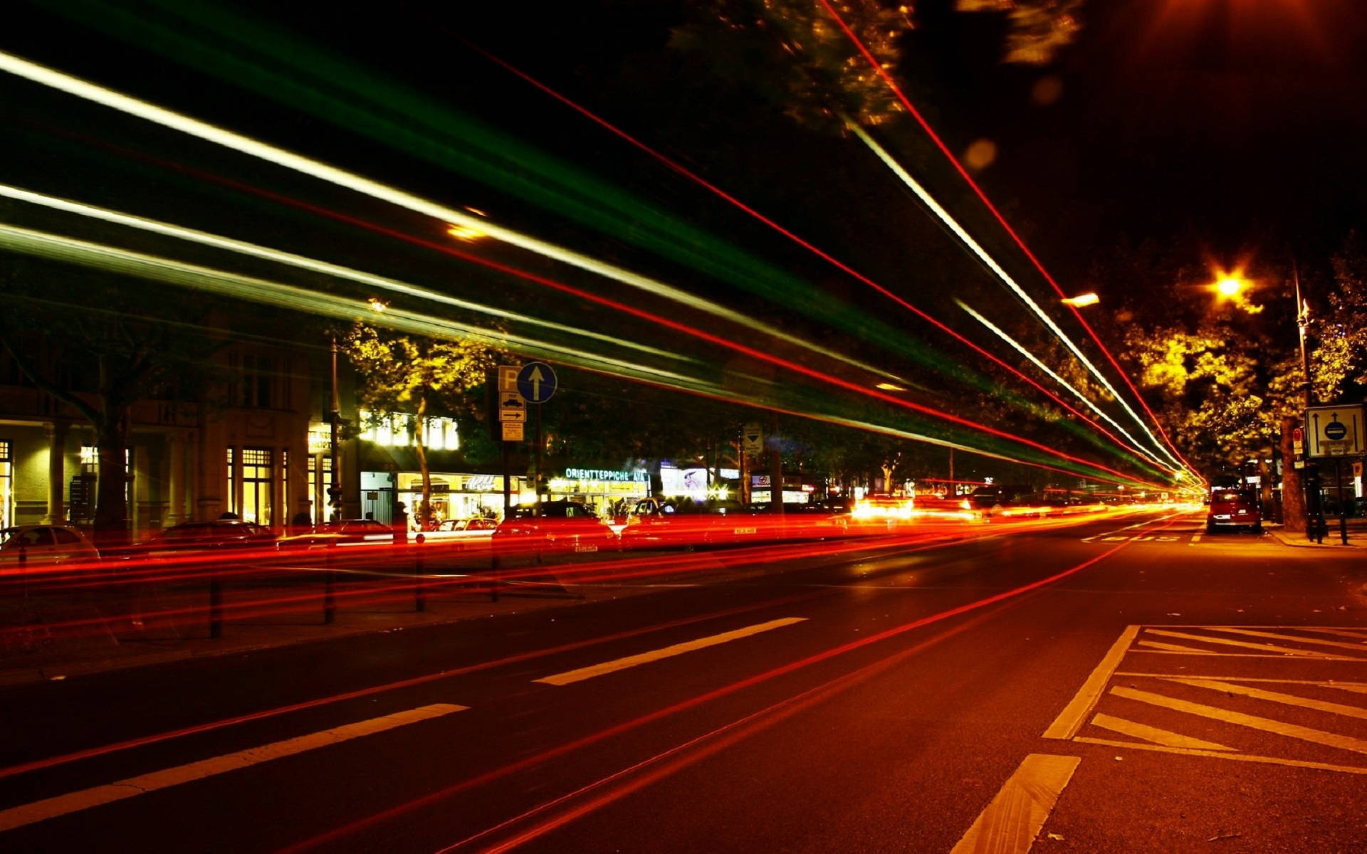 Berlin, city road, wet city street, Full HD Desktop Wallpaper