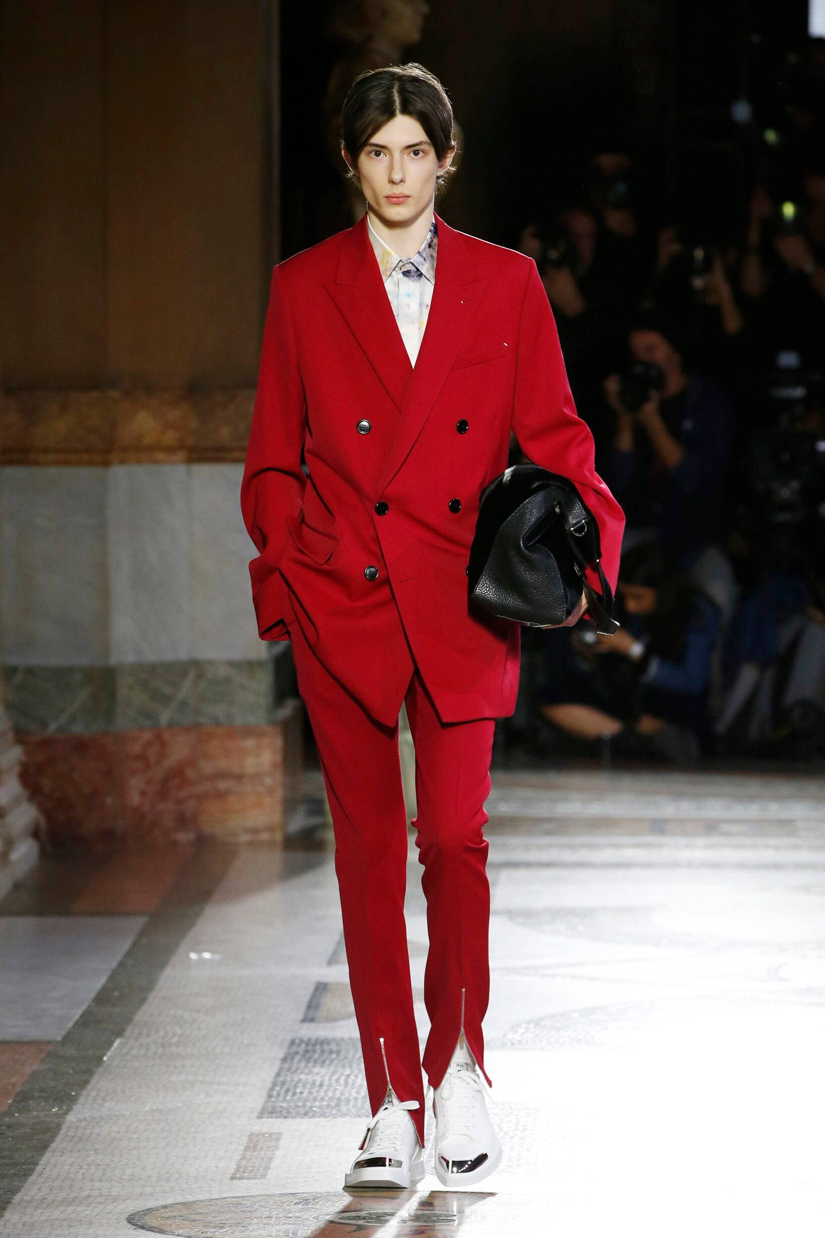 Berluti, red suit, double-breasted suit, Full HD Phone Wallpaper