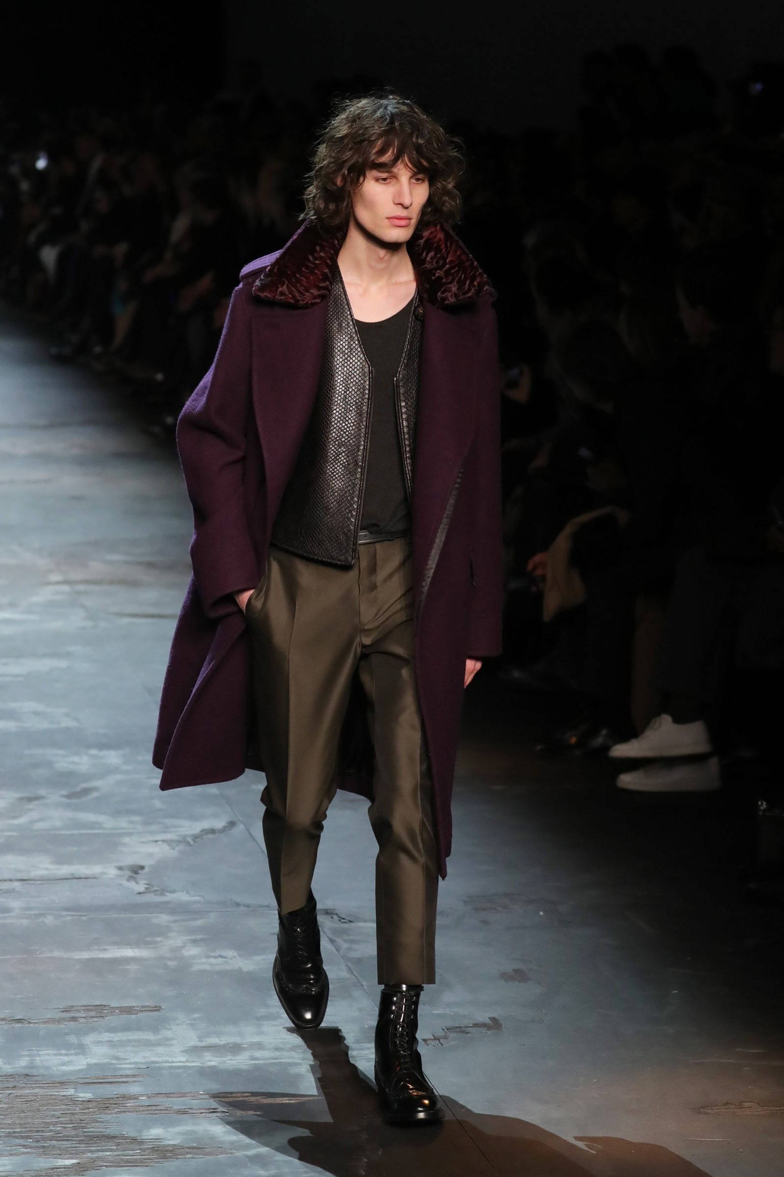 Berluti, Curly Model, deep purple coat, Full HD Phone Wallpaper