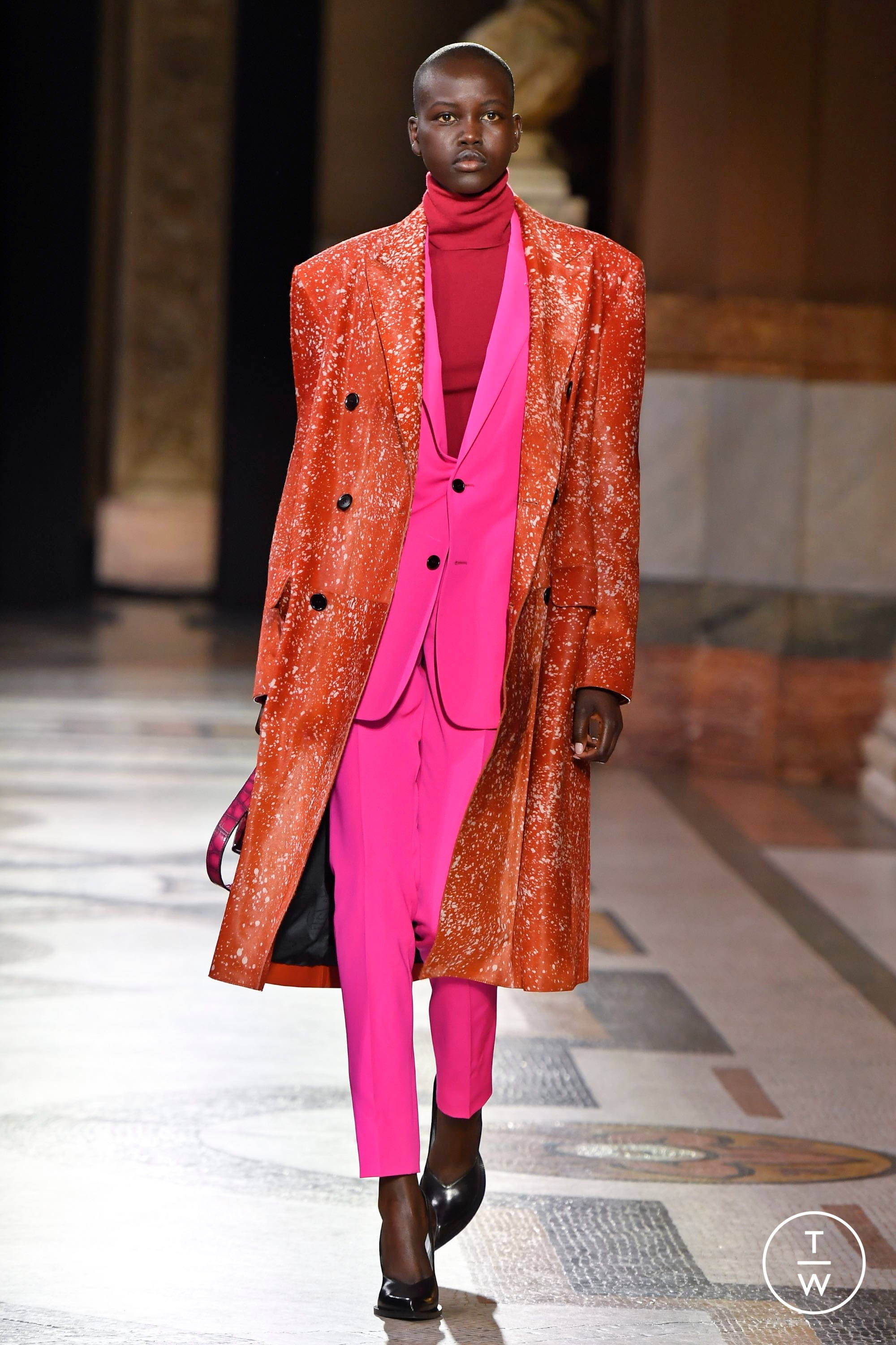 Berluti, orange coat, sparkling orange coat, 2K Phone Wallpaper