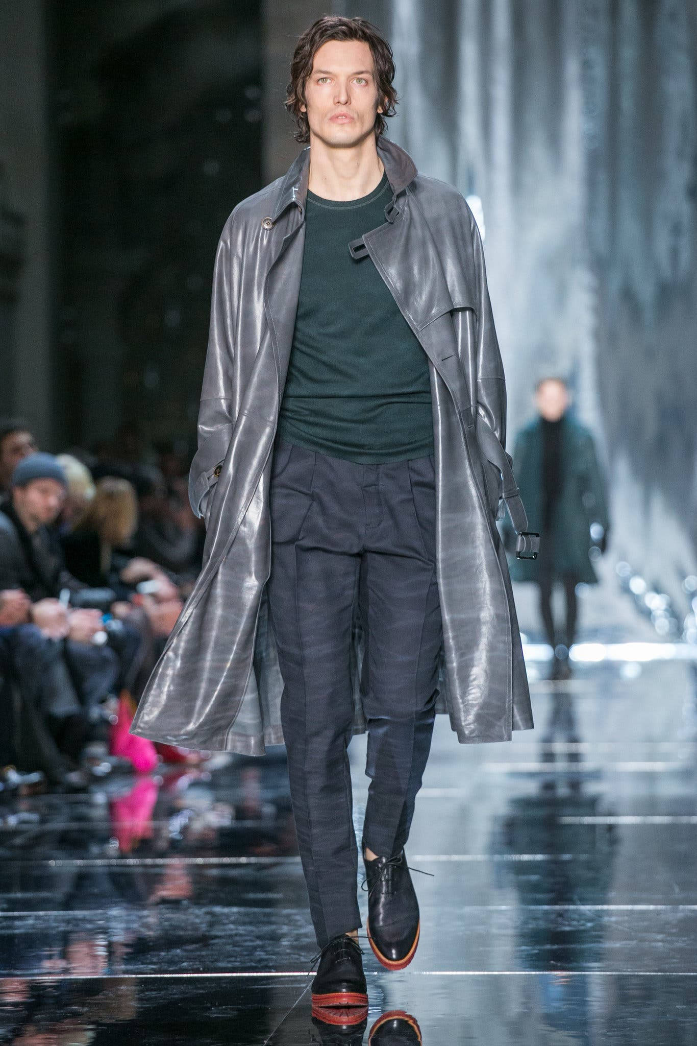Berluti, Fall 2015, silver trench coat, Full HD Phone Wallpaper