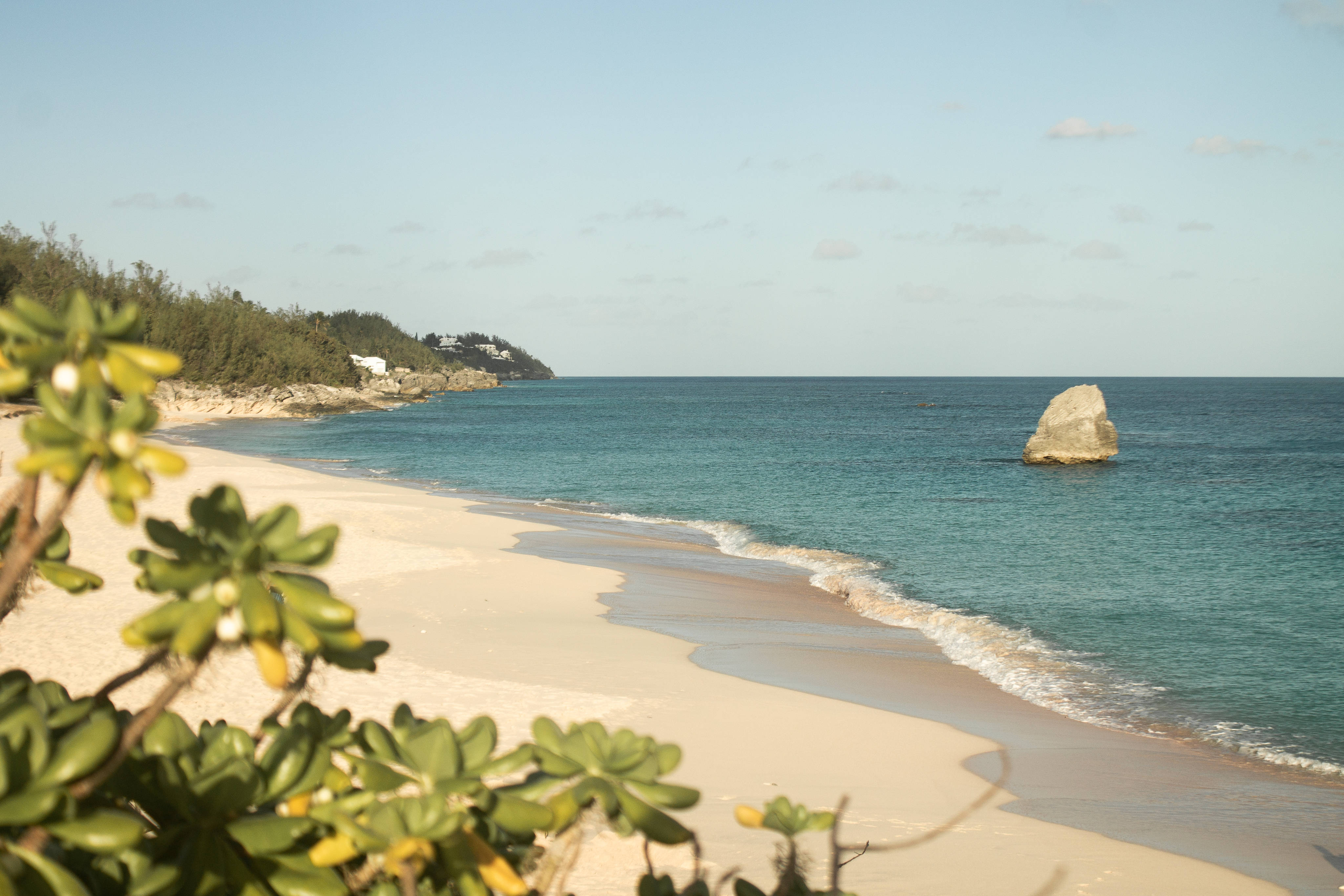 Bermuda Shoreline, turquoise waters, gentle waves, 4K Desktop Wallpaper