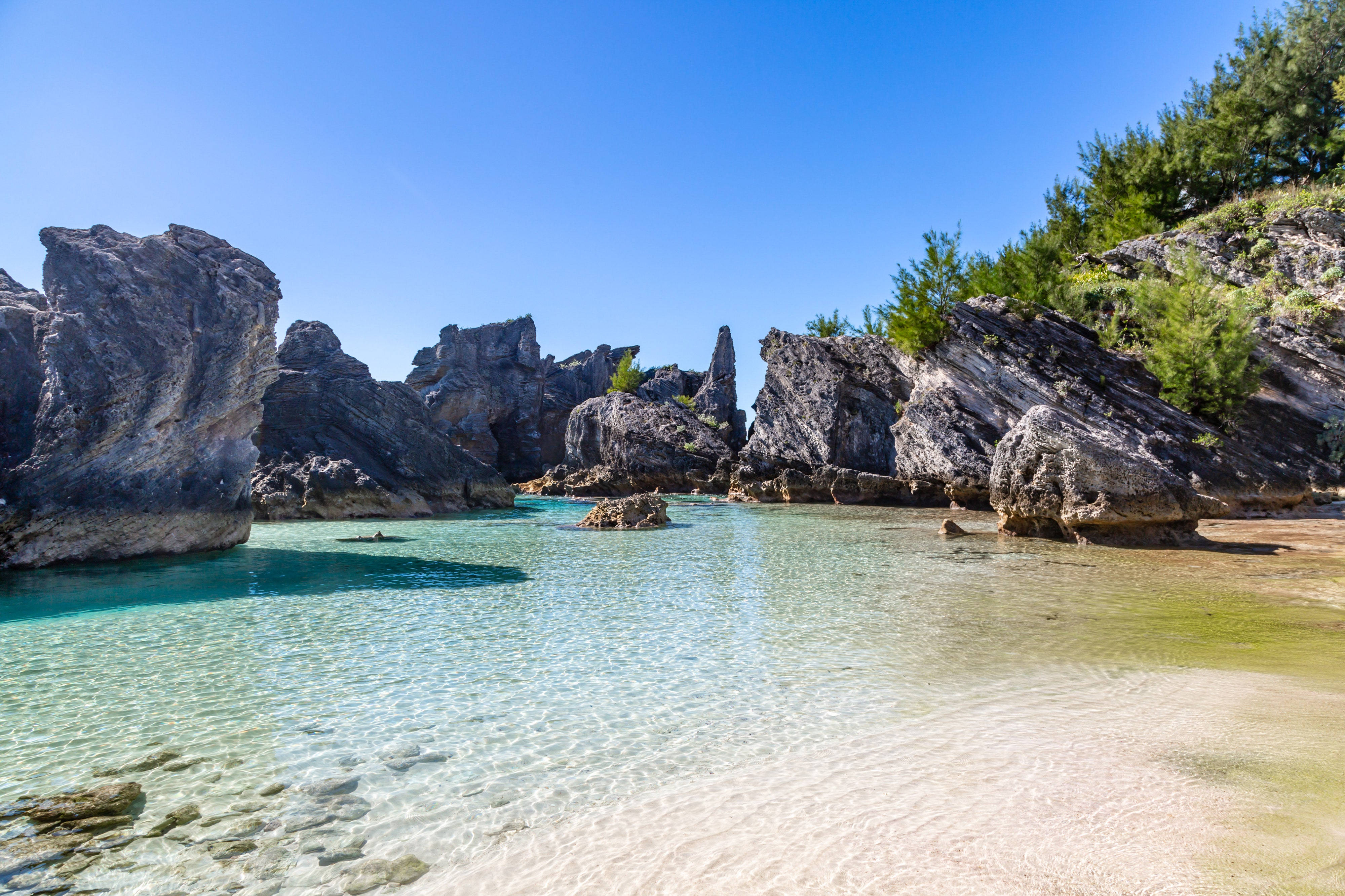 Bermuda, turquoise water, white sand beach, 4K Desktop Wallpaper