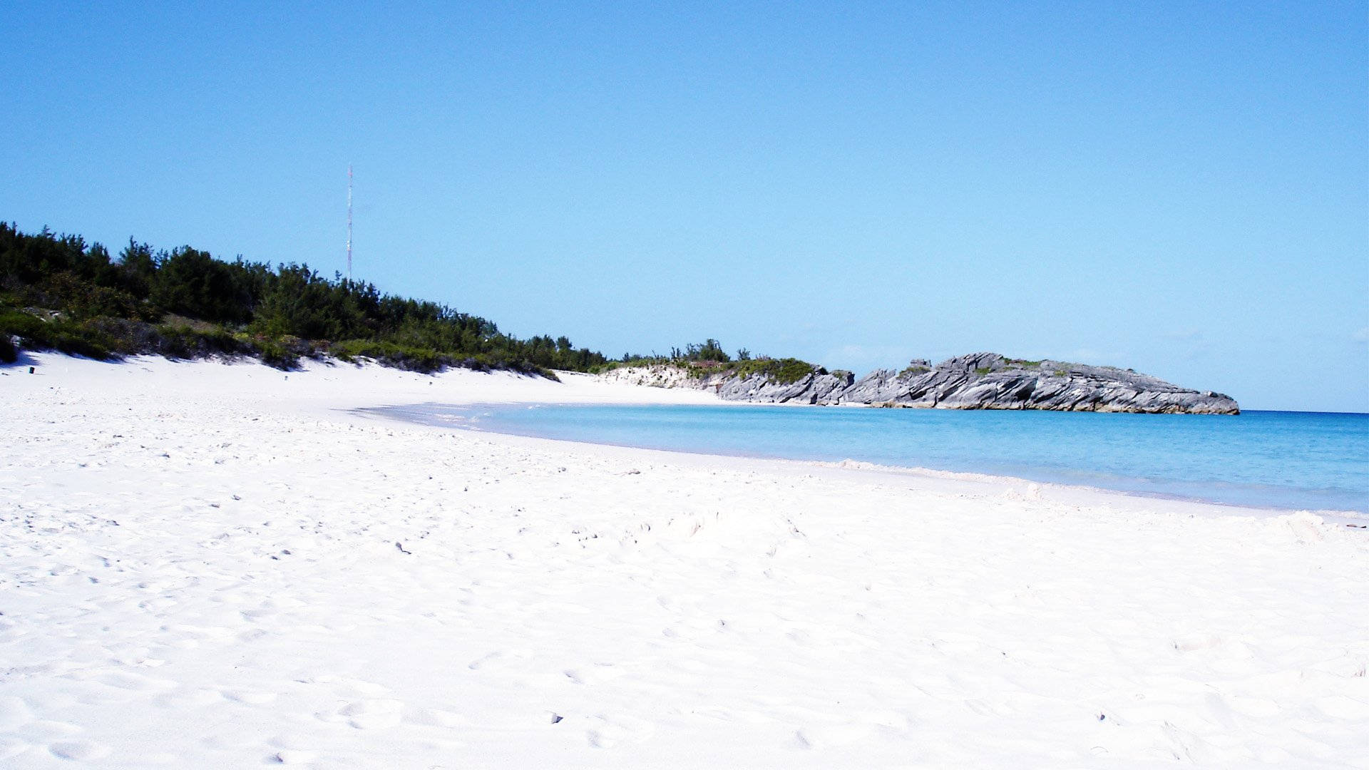 Bermuda, white sand beach, turquoise waters, Full HD Desktop Wallpaper