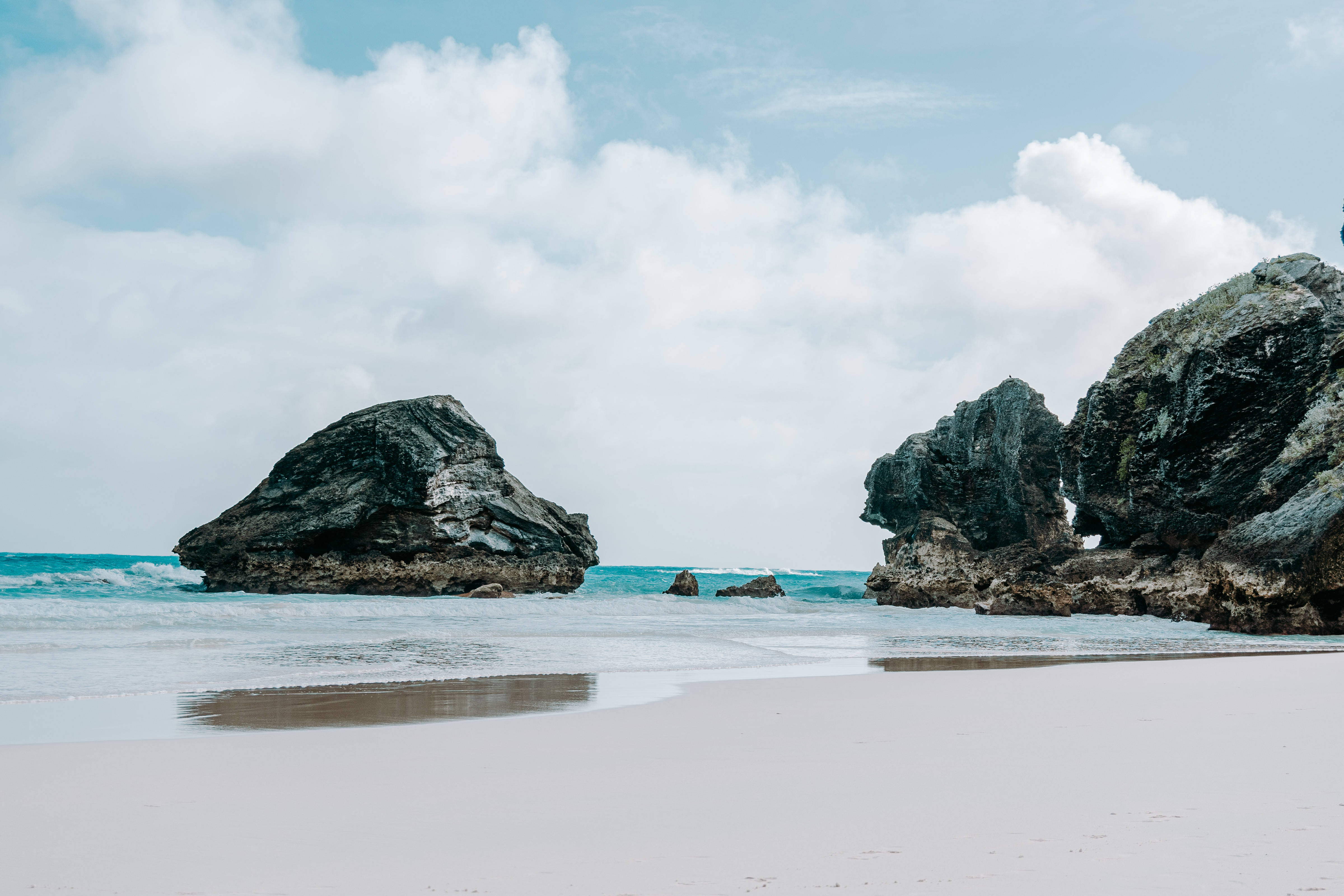 Bermuda, turquoise water, white sand, 4K Desktop Wallpaper