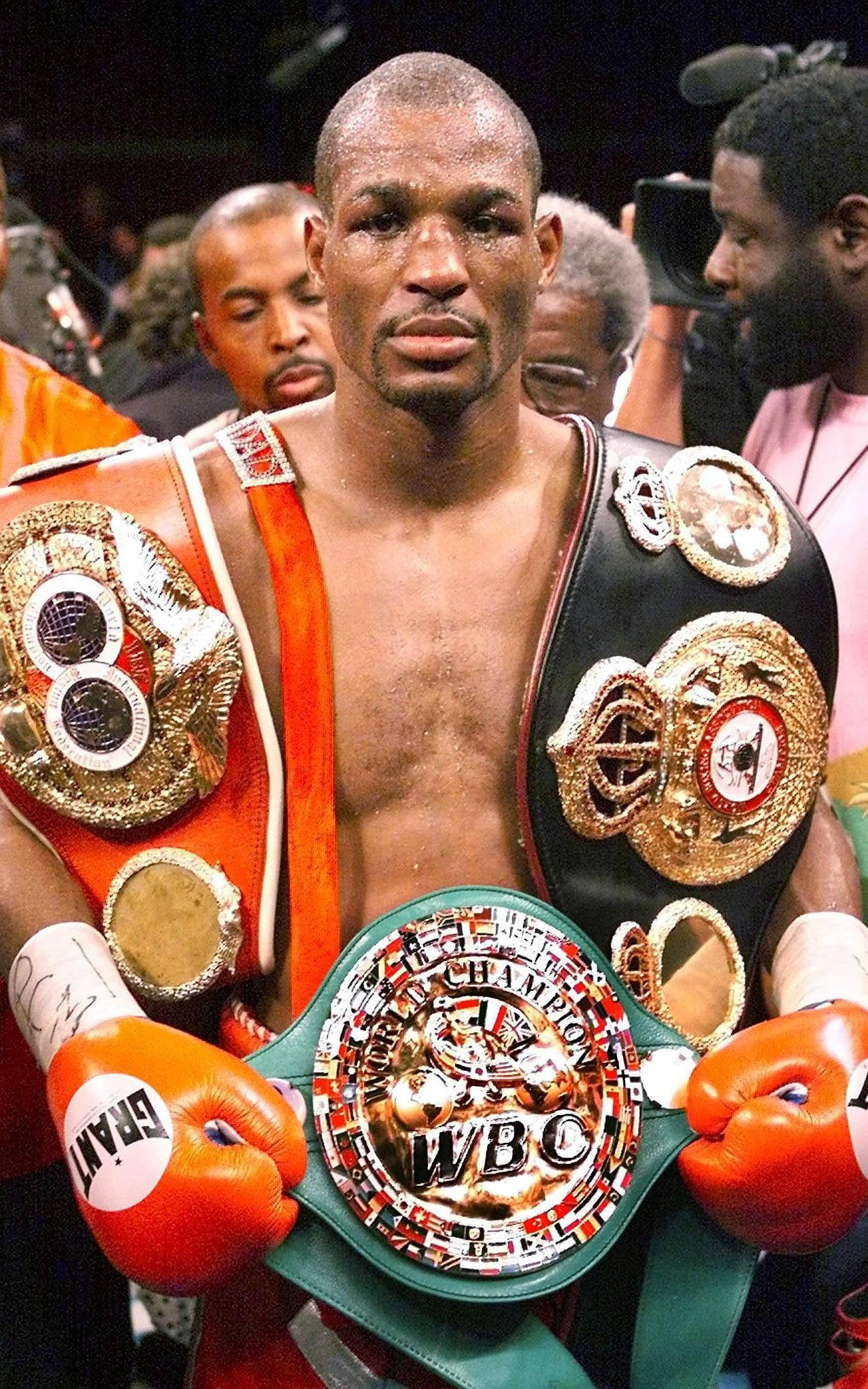 Bernard Hopkins, title belts, orange gloves, Full HD Phone Wallpaper