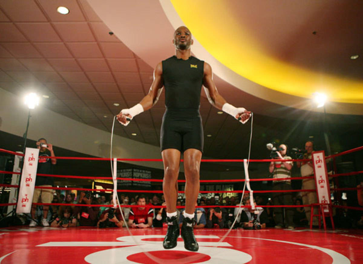 Bernard Hopkins, skipping rope, red boxing ring, SD Desktop Wallpaper