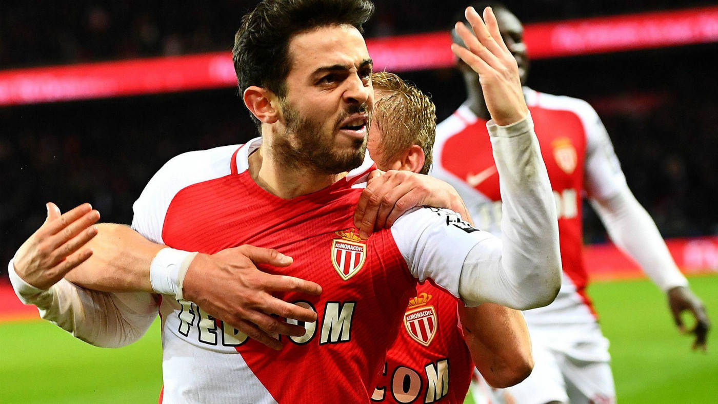 Bernardo Silva, red and white jerseys, stadium pitch, HD Desktop Wallpaper
