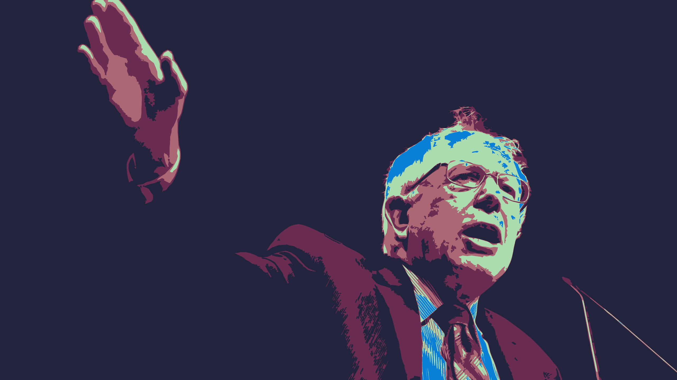 Bernie Sanders, suit, gesturing passionately, 2K Desktop Wallpaper