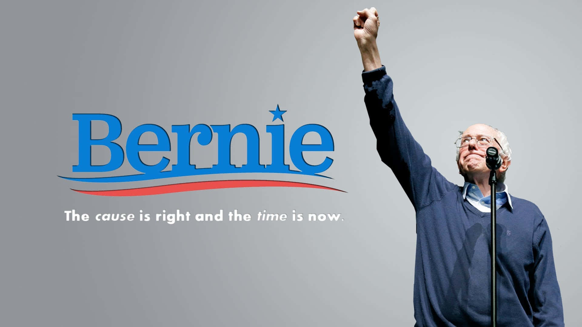 Bernie Sanders, campaign logo, gray background, Full HD Desktop Wallpaper