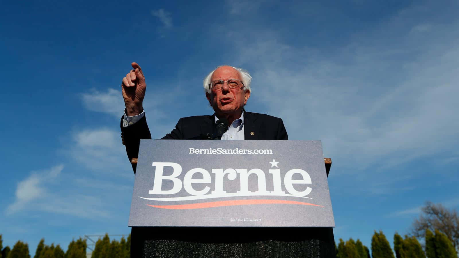Bernie Sanders, podium, outdoor rally, HD Desktop Wallpaper